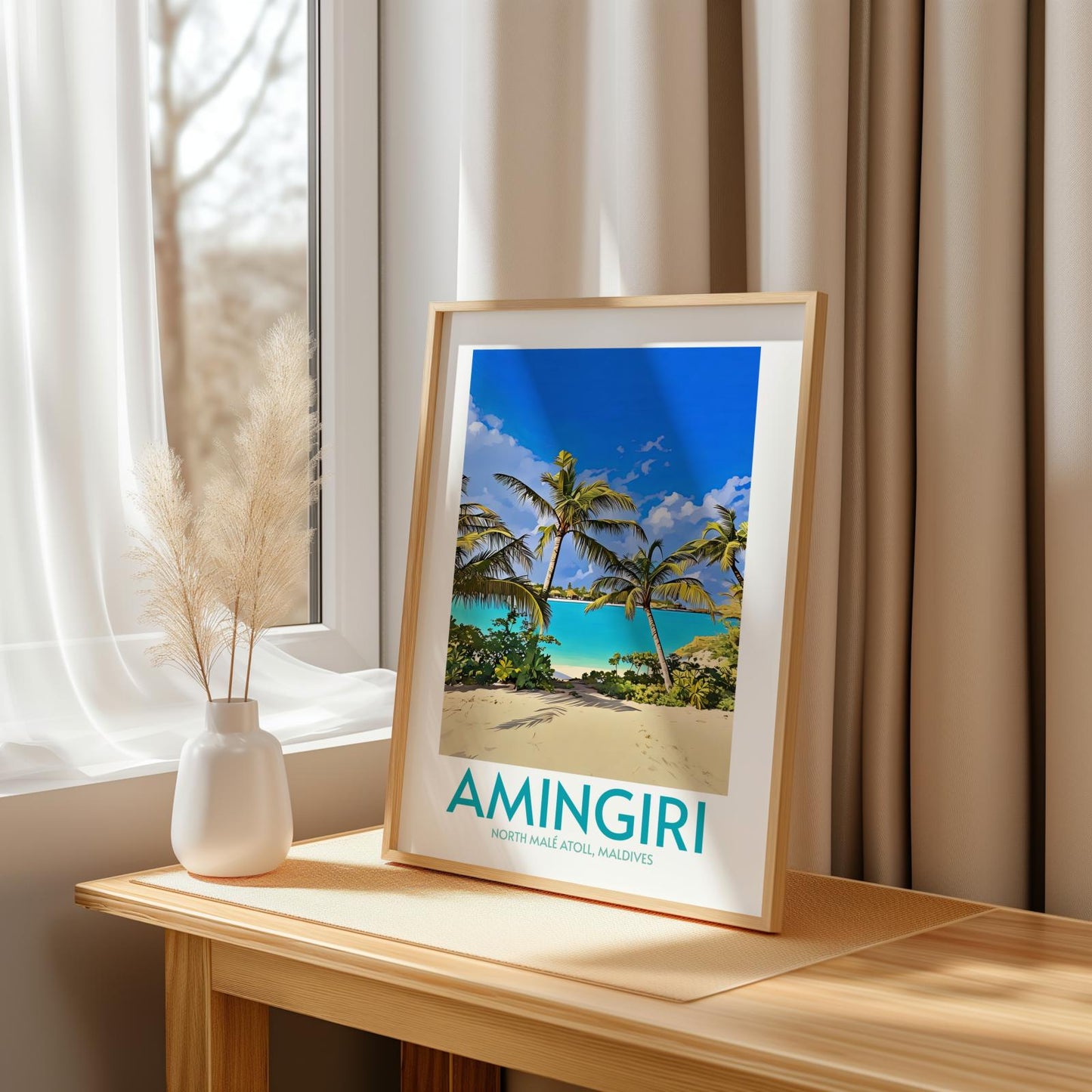 Amingiri Maldives Island Poster Print Wall Art