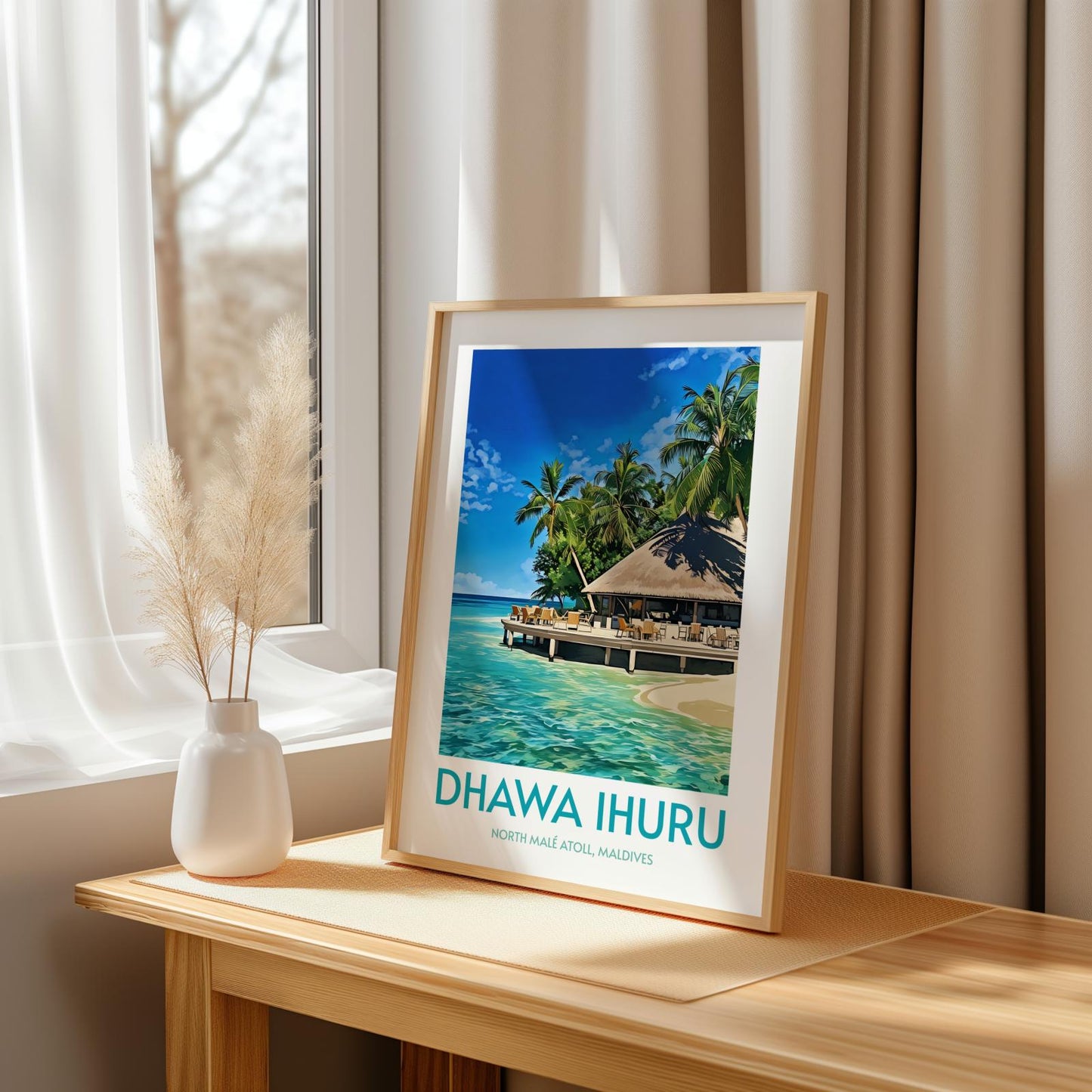 Dhawa Ihuru Maldives Island Poster Print Wall Art