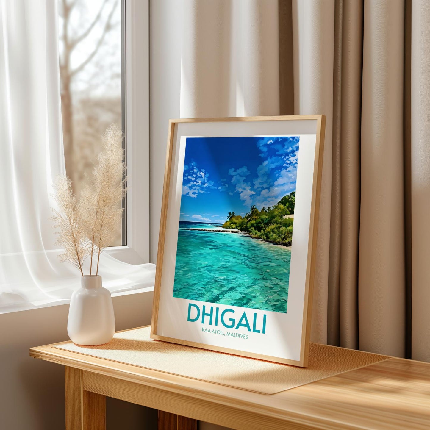 Dhigali Maldives Island Poster Print Wall Art