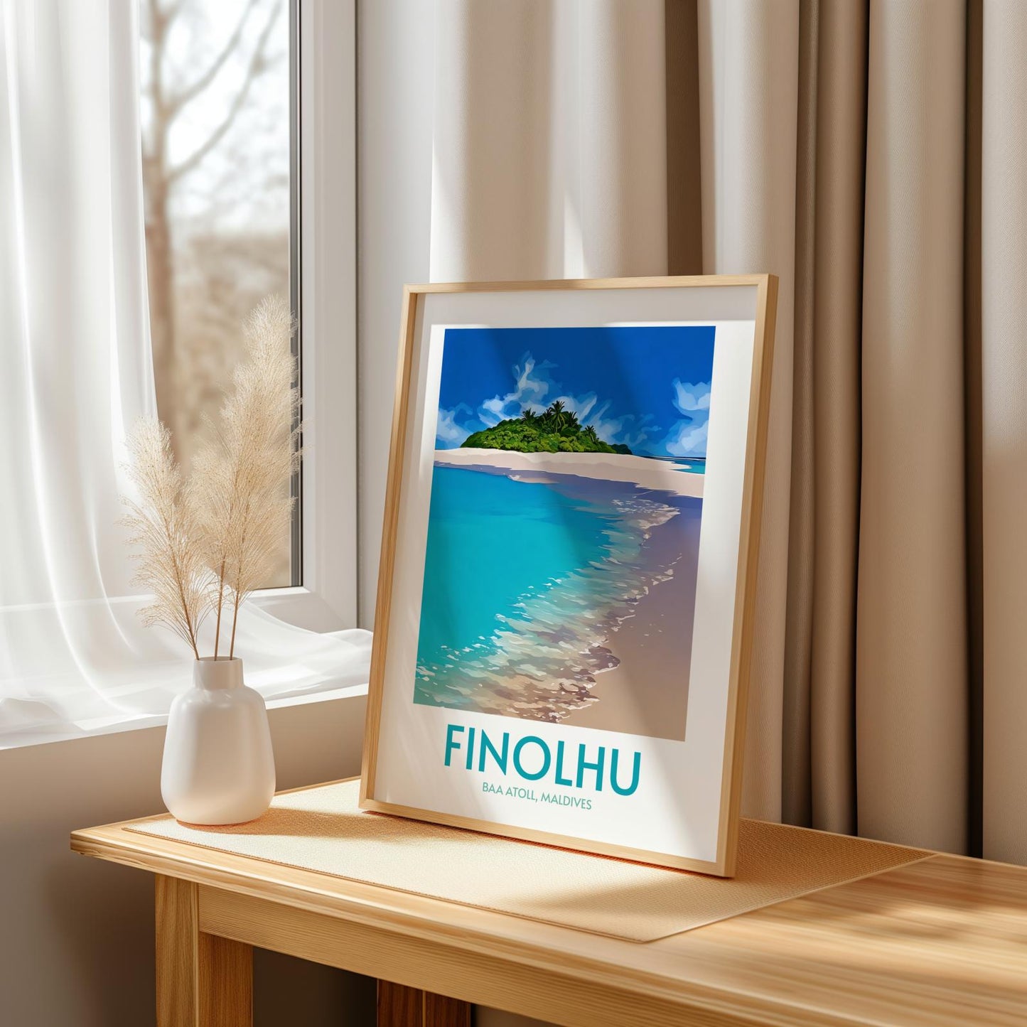 Finolhu Maldives Island Poster Print Wall Art