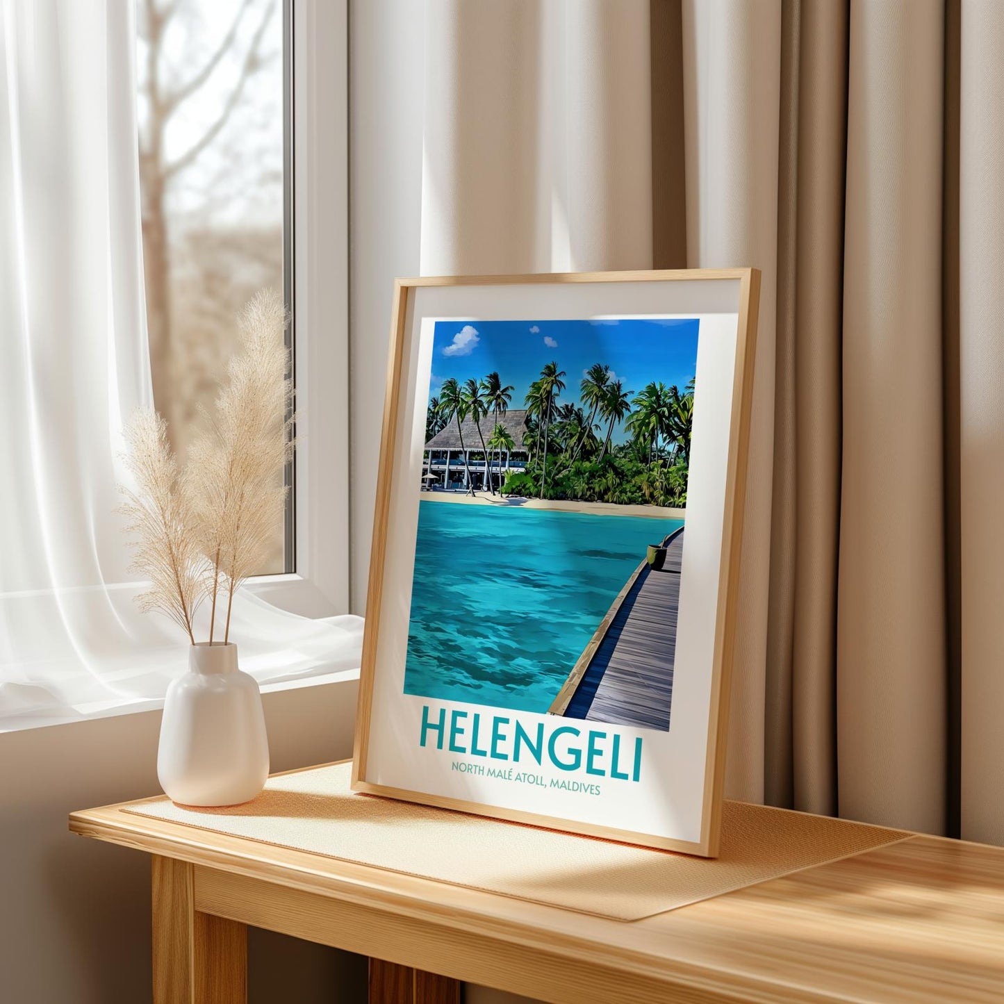 Helengeli Maldives Island Poster Print Wall Art