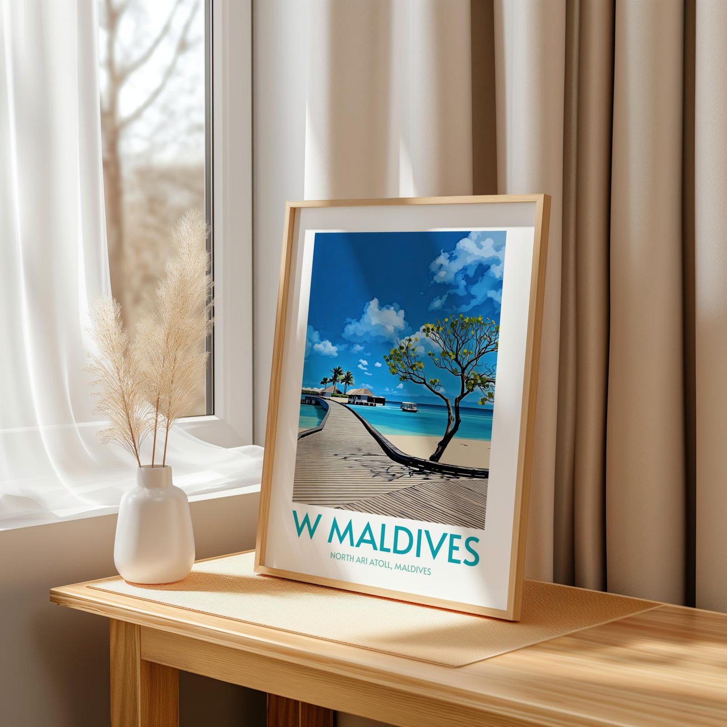 W Maldives Island Poster Print Wall Art