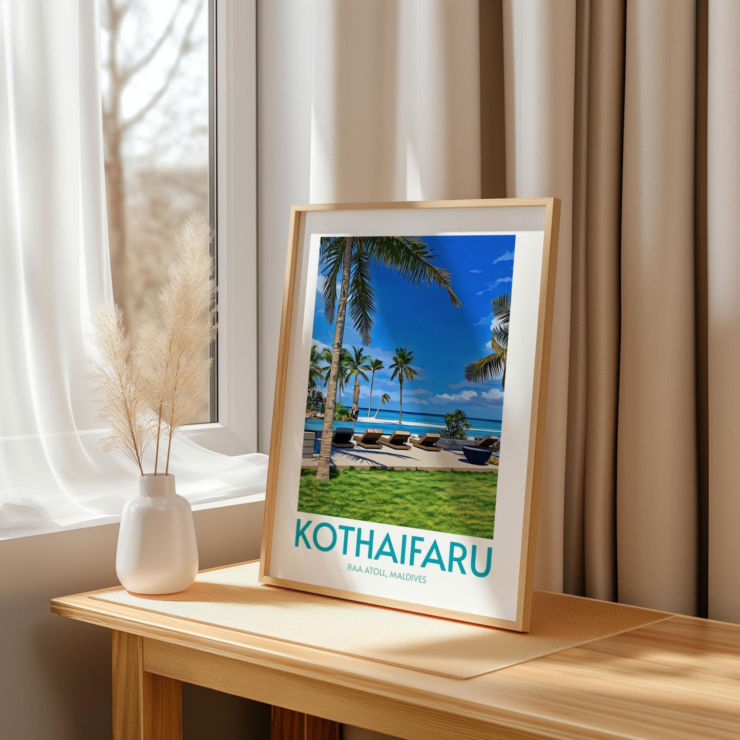 Kothaifaru Maldives Island Poster Print Wall Art