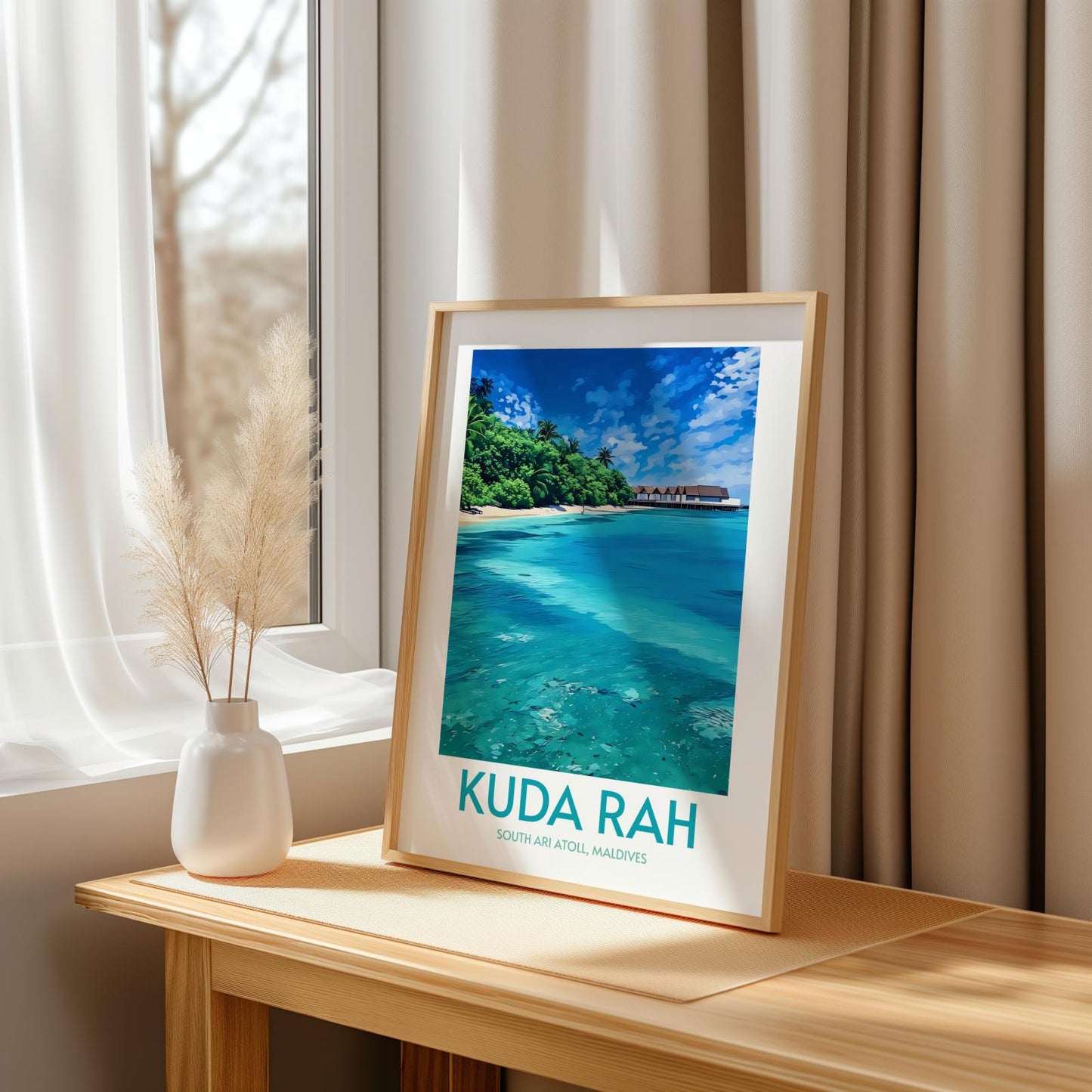 Kuda Rah Maldives Island Poster Print Wall Art