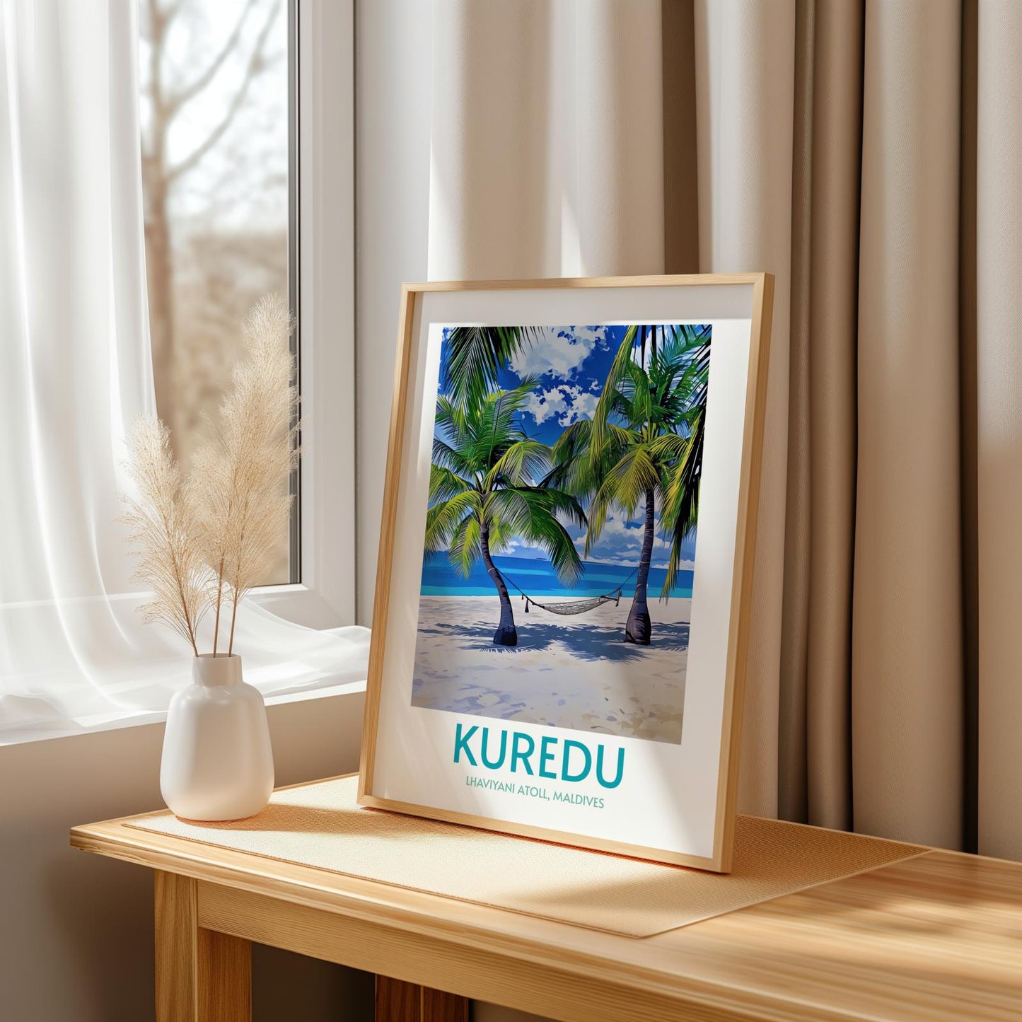 Kuredu Maldives Island Poster Print Wall Art