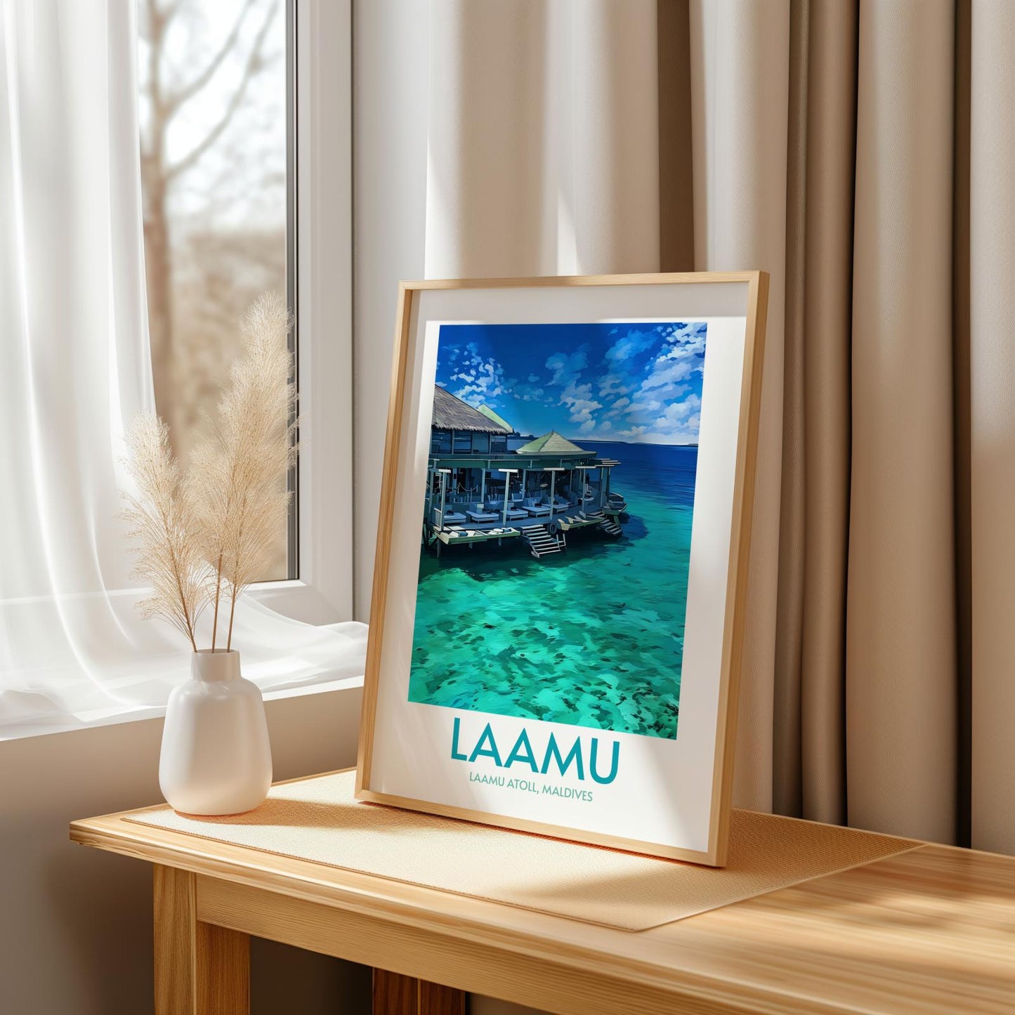 Laamu Maldives Island Poster Print Wall Art