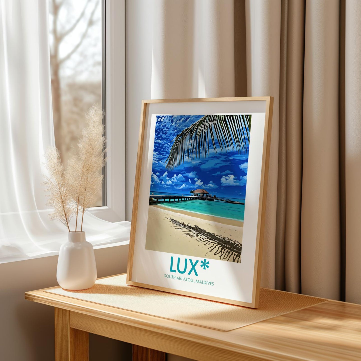 LUX* Maldives Island Poster Print Wall Art