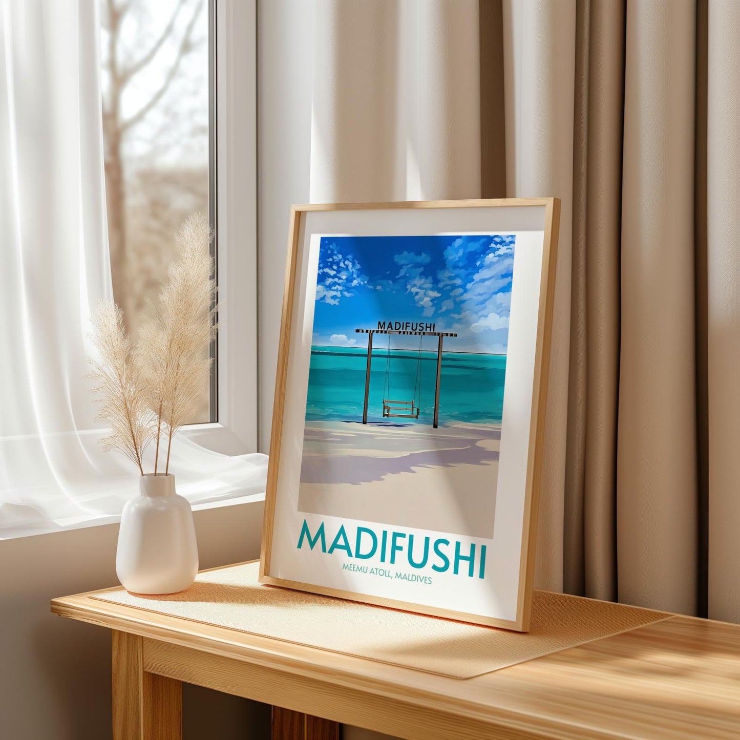 Madifushi Maldives Island Poster Print Wall Art