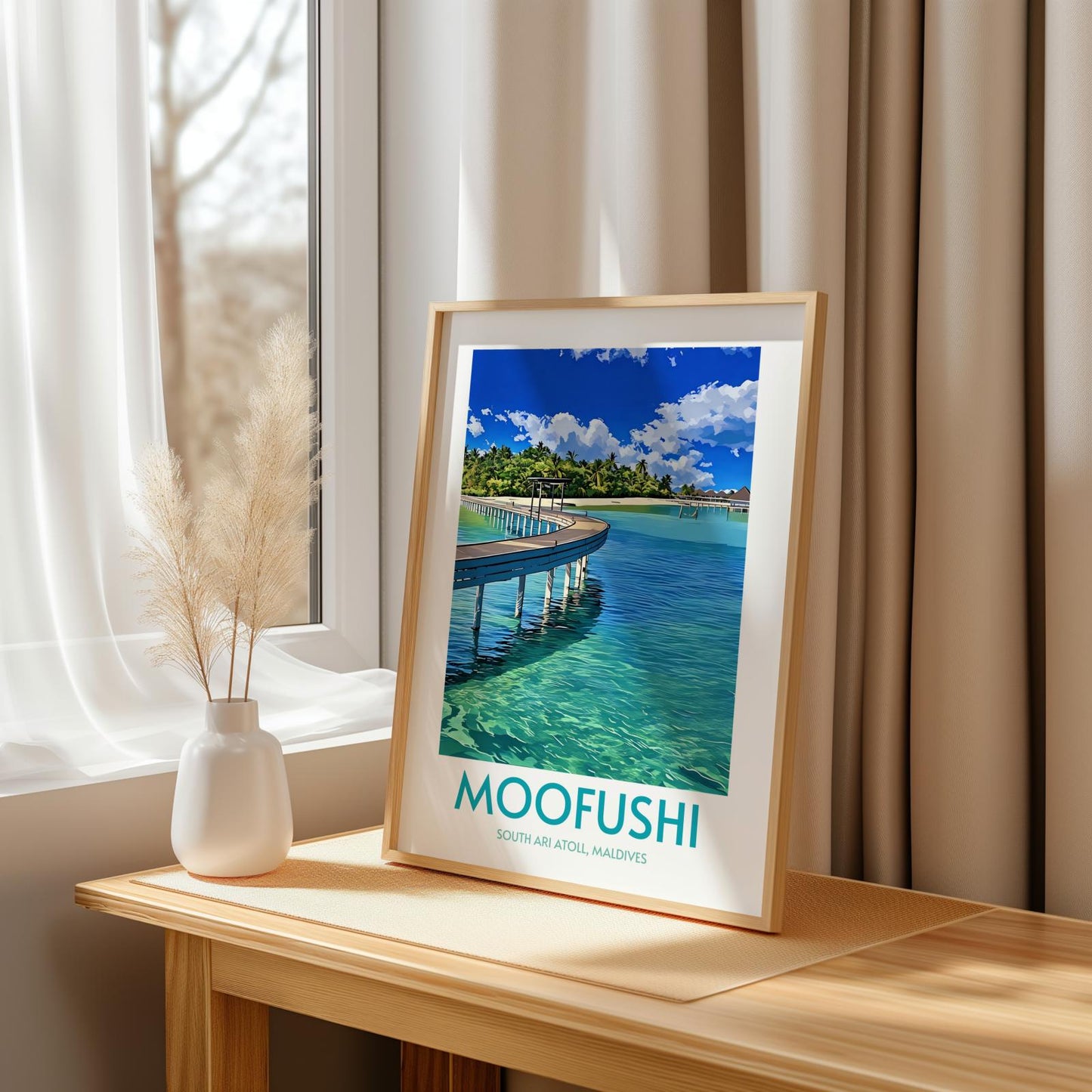 Moofushi Maldives Island Poster Print Wall Art