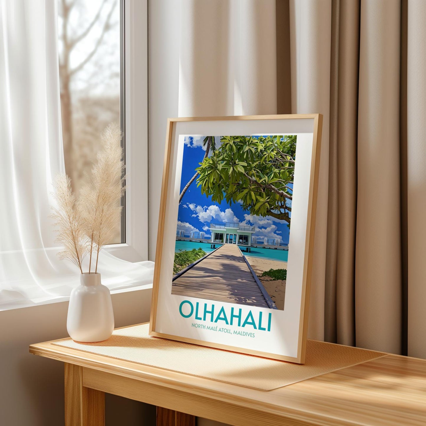 Olhahali Maldives Island Poster Print Wall Art