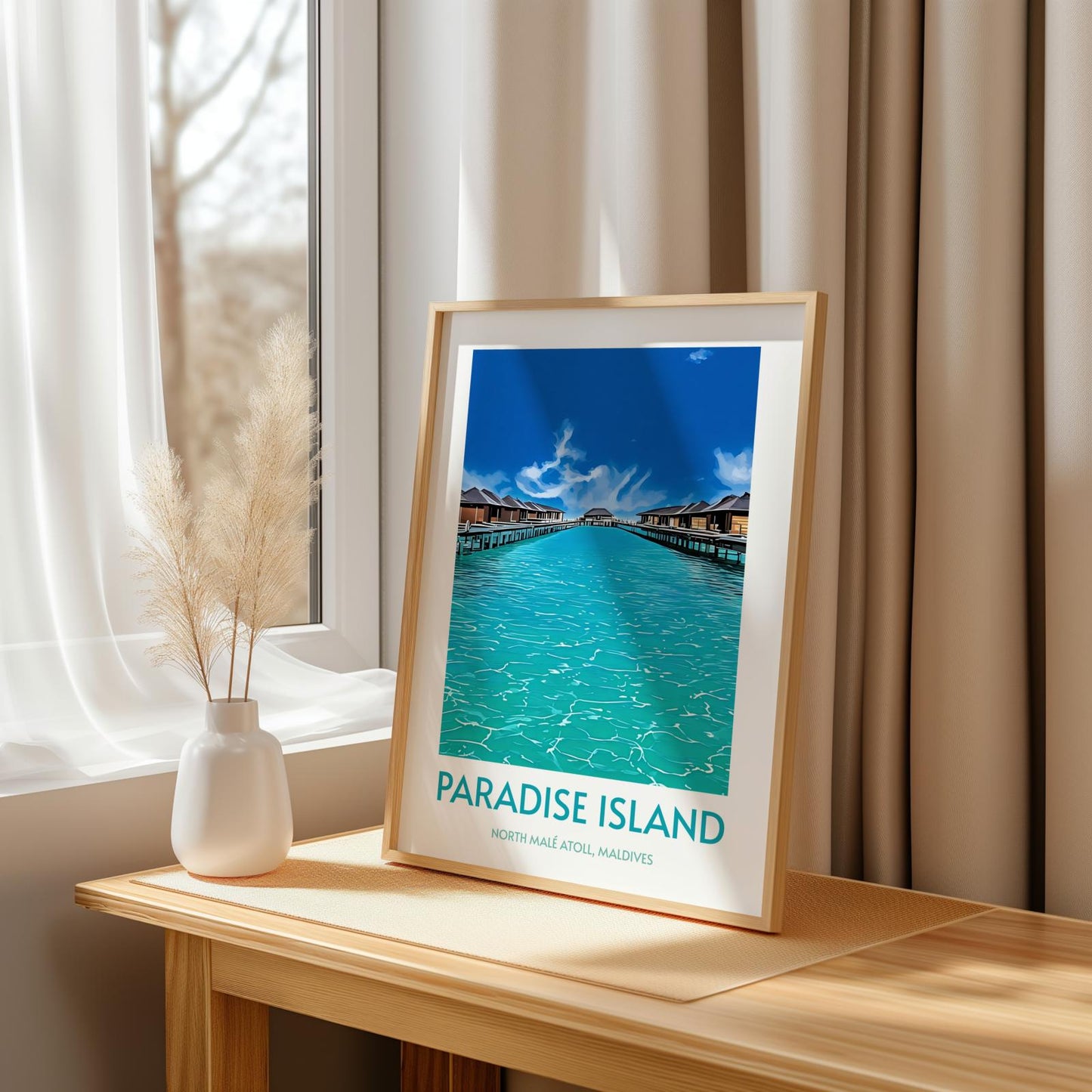 Paradise Island Maldives Island Poster Print Wall Art