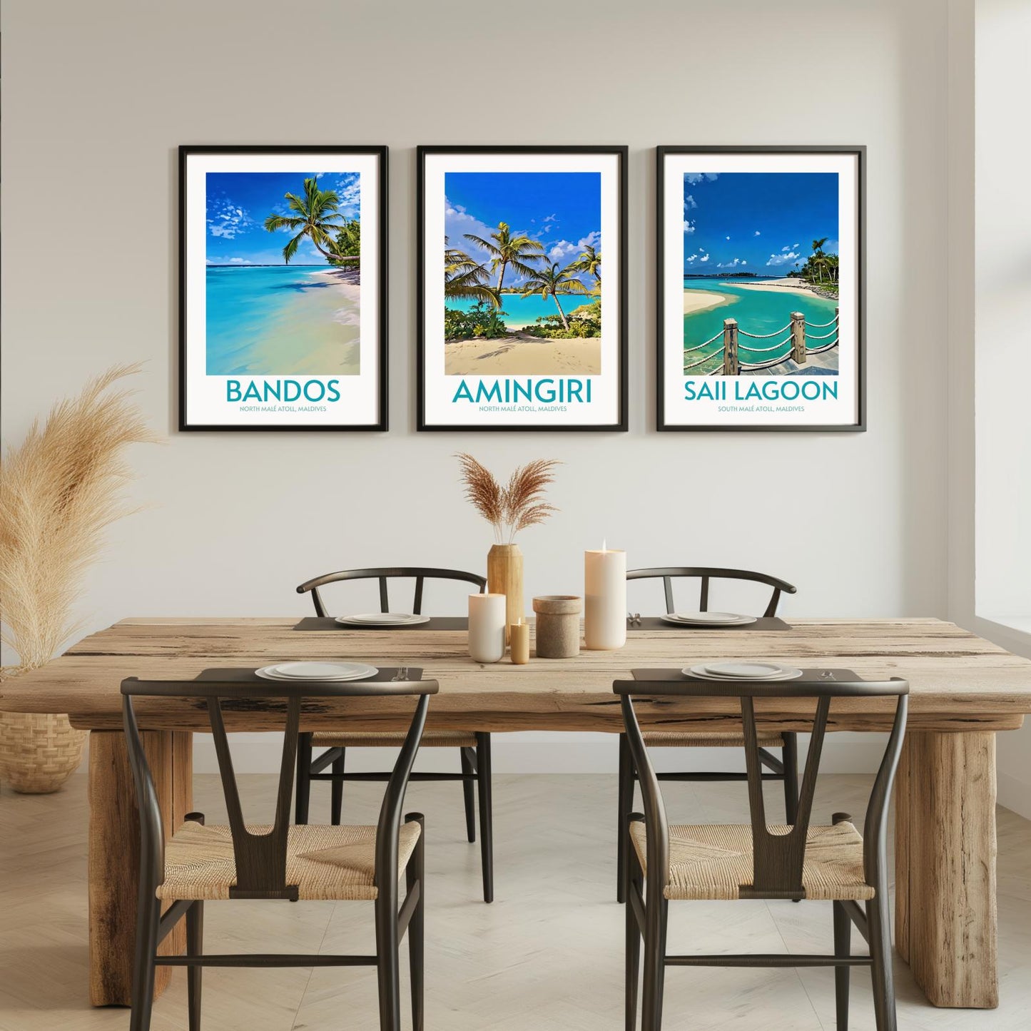 Amingiri Maldives Island Poster Print Wall Art