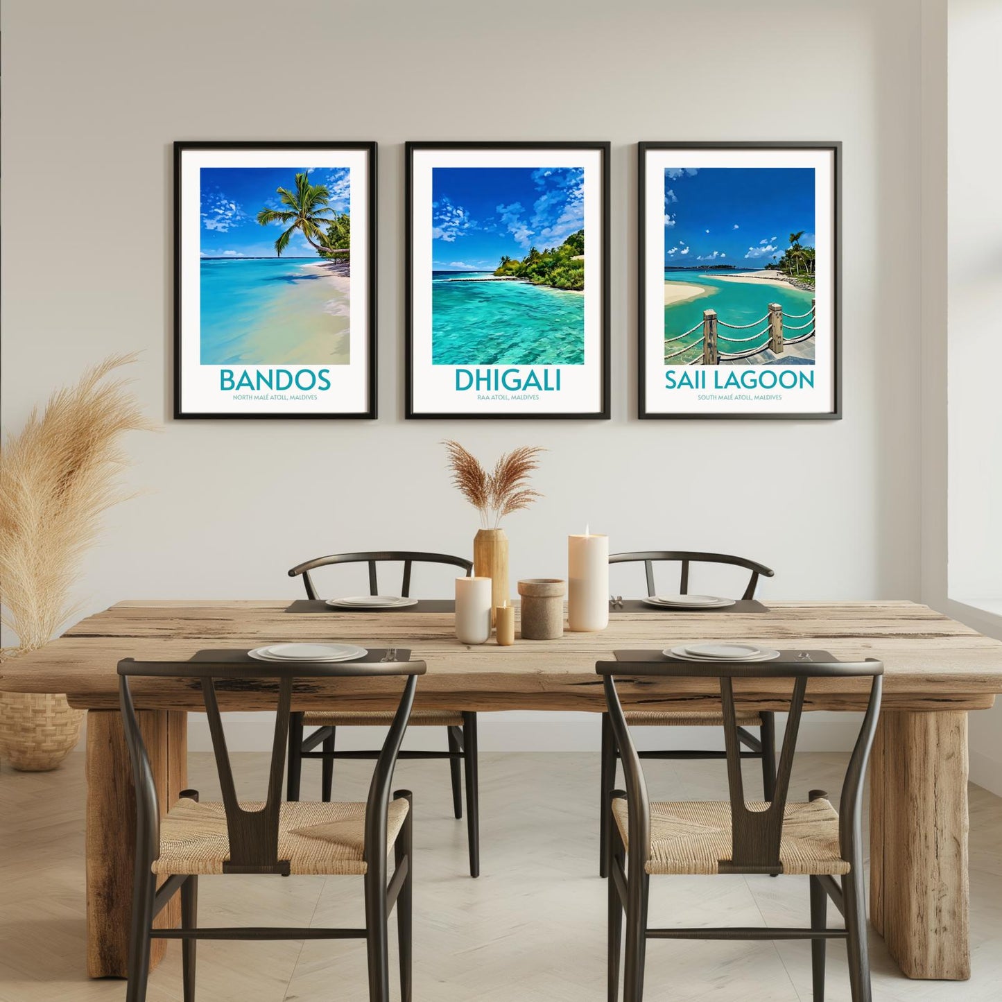 Dhigali Maldives Island Poster Print Wall Art