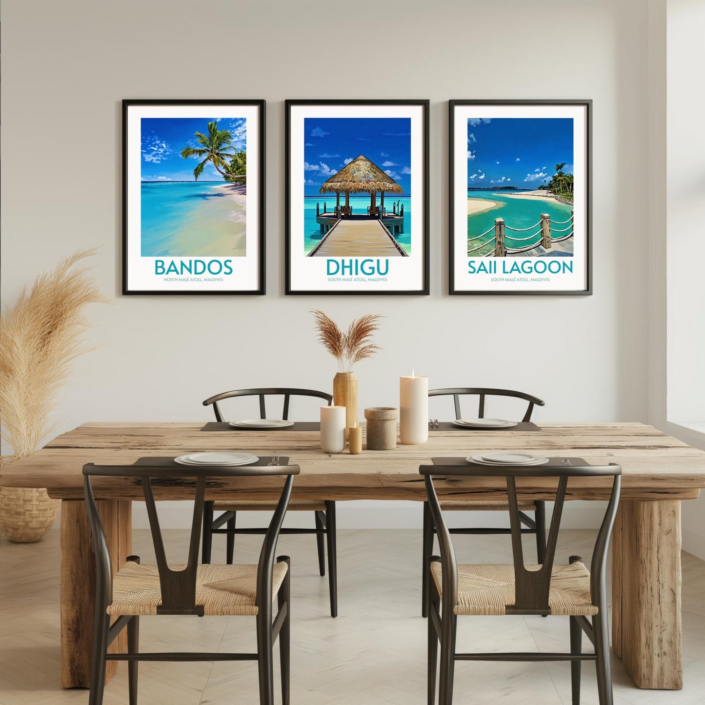 Dhigu Maldives Island Poster Print Wall Art