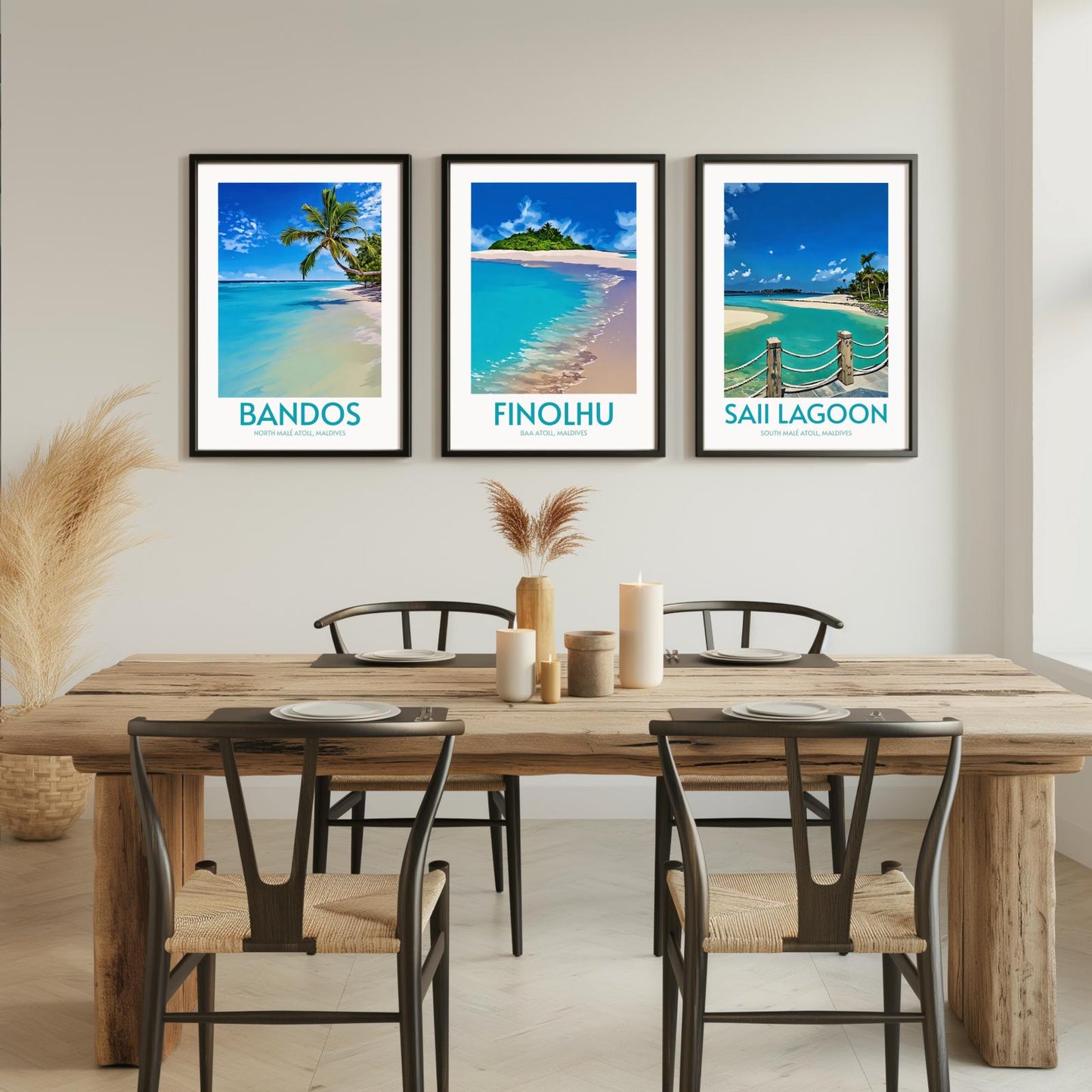 Finolhu Maldives Island Poster Print Wall Art