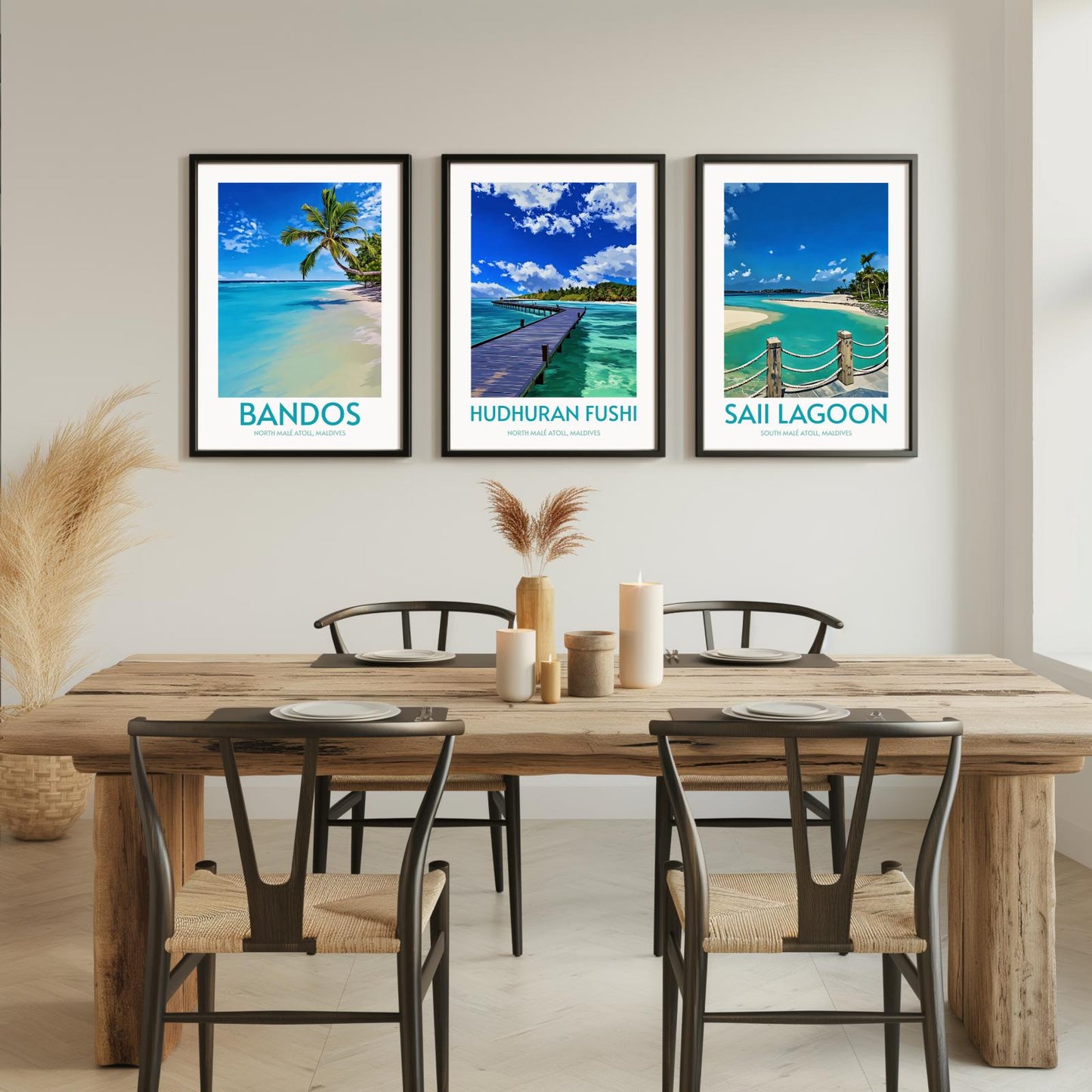 Hudhuran Fushi Maldives Island Poster Print Wall Art
