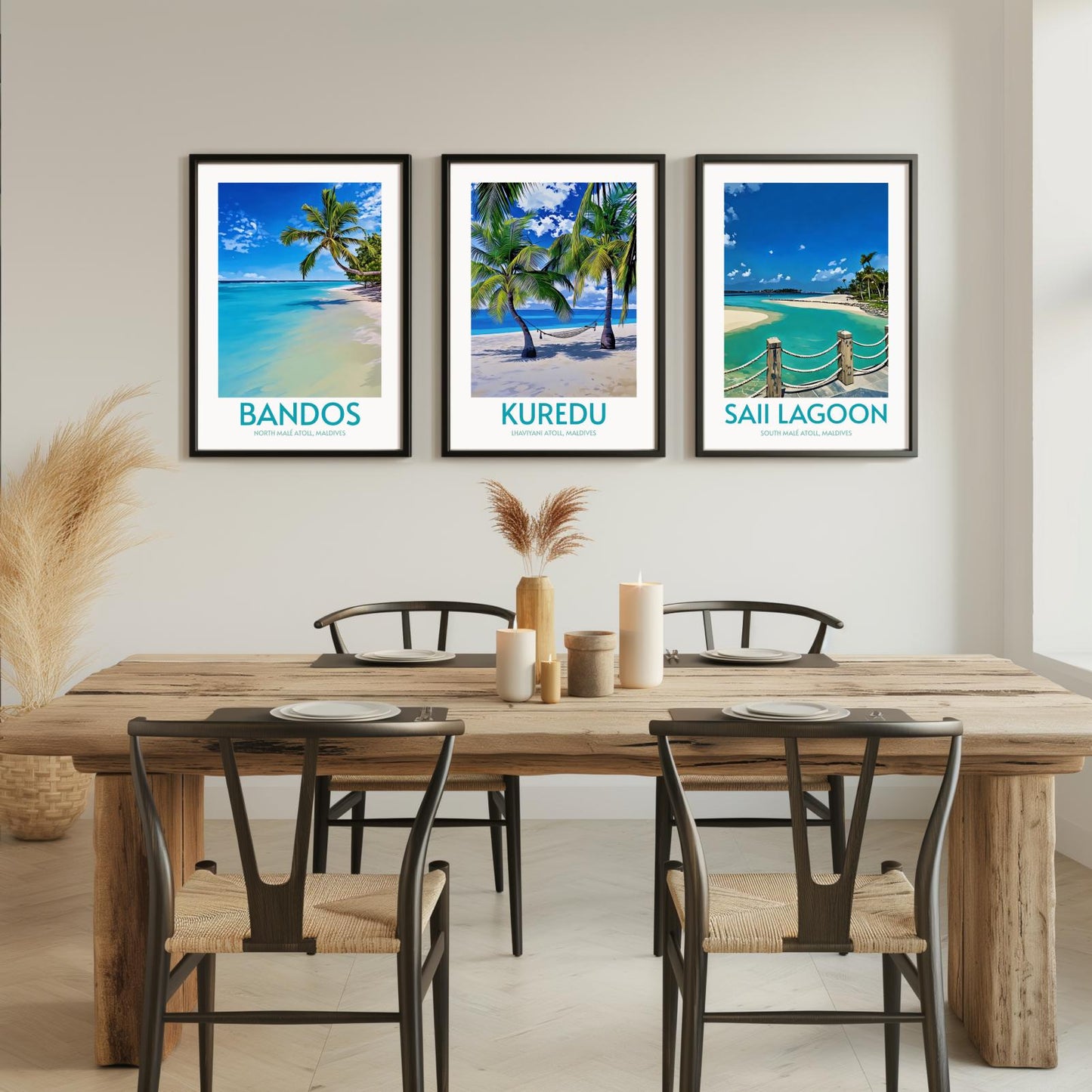 Kuredu Maldives Island Poster Print Wall Art