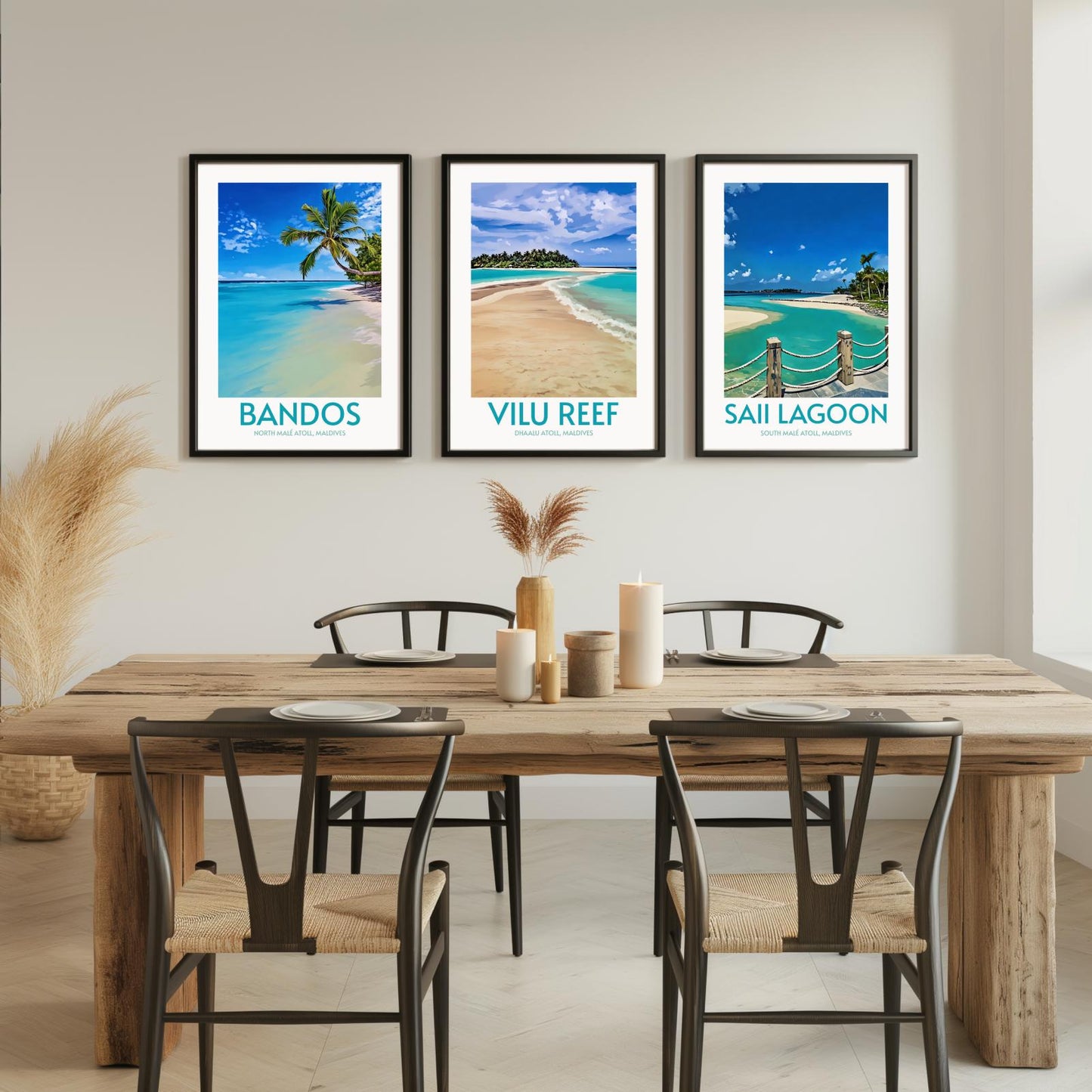 Vilu Reef Maldives Island Poster Print Wall Art