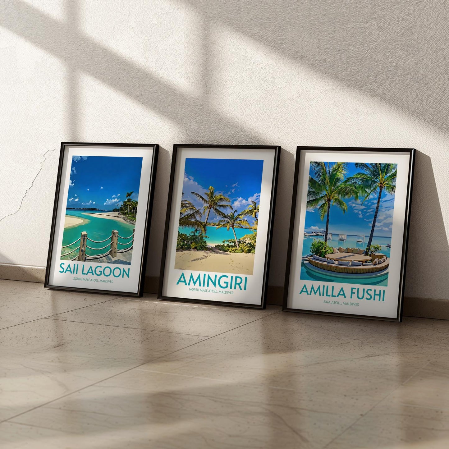 Amingiri Maldives Island Poster Print Wall Art