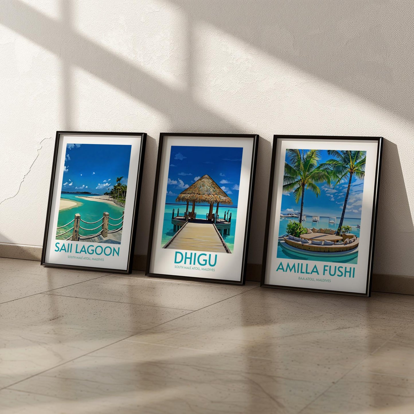 Dhigu Maldives Island Poster Print Wall Art