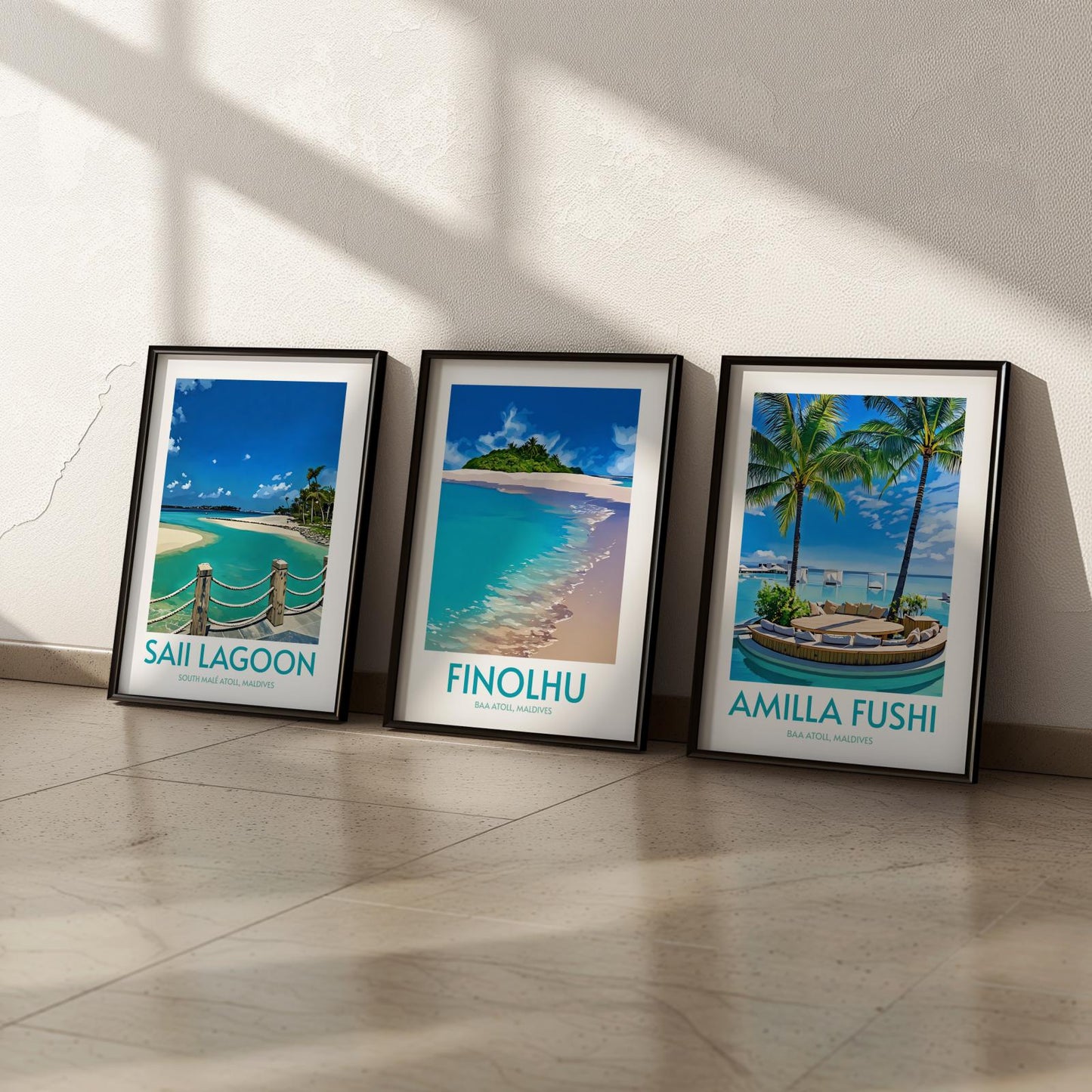 Finolhu Maldives Island Poster Print Wall Art