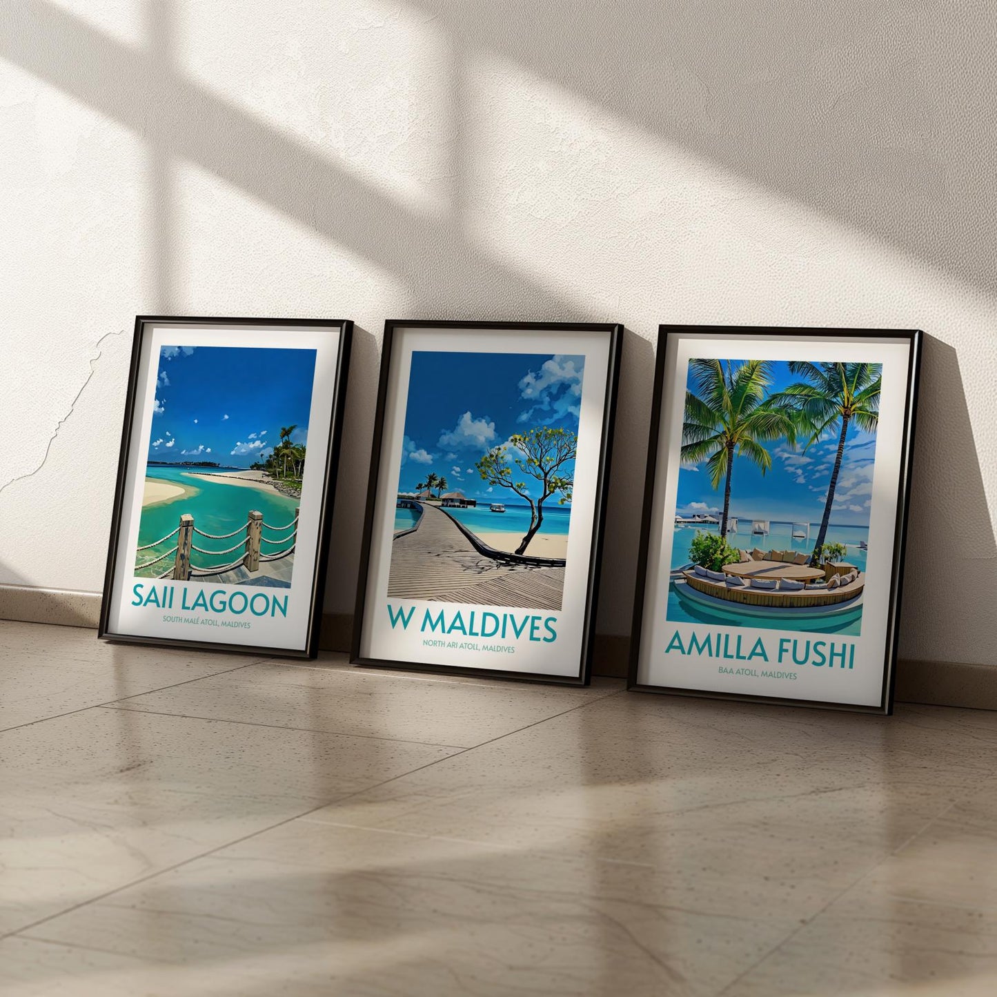 W Maldives Island Poster Print Wall Art