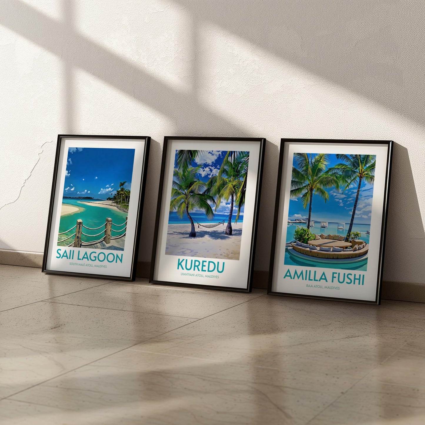 Kuredu Maldives Island Poster Print Wall Art