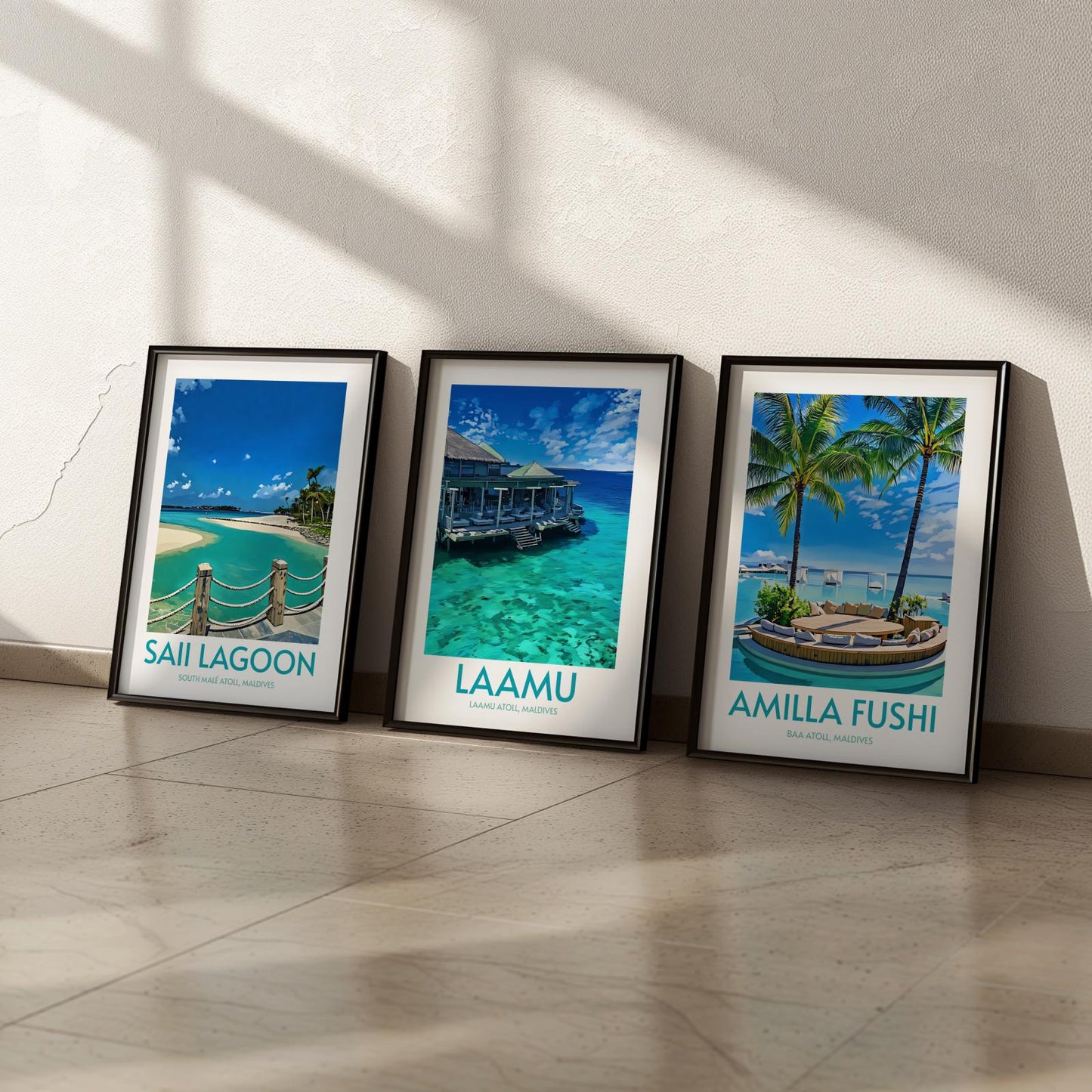 Laamu Maldives Island Poster Print Wall Art
