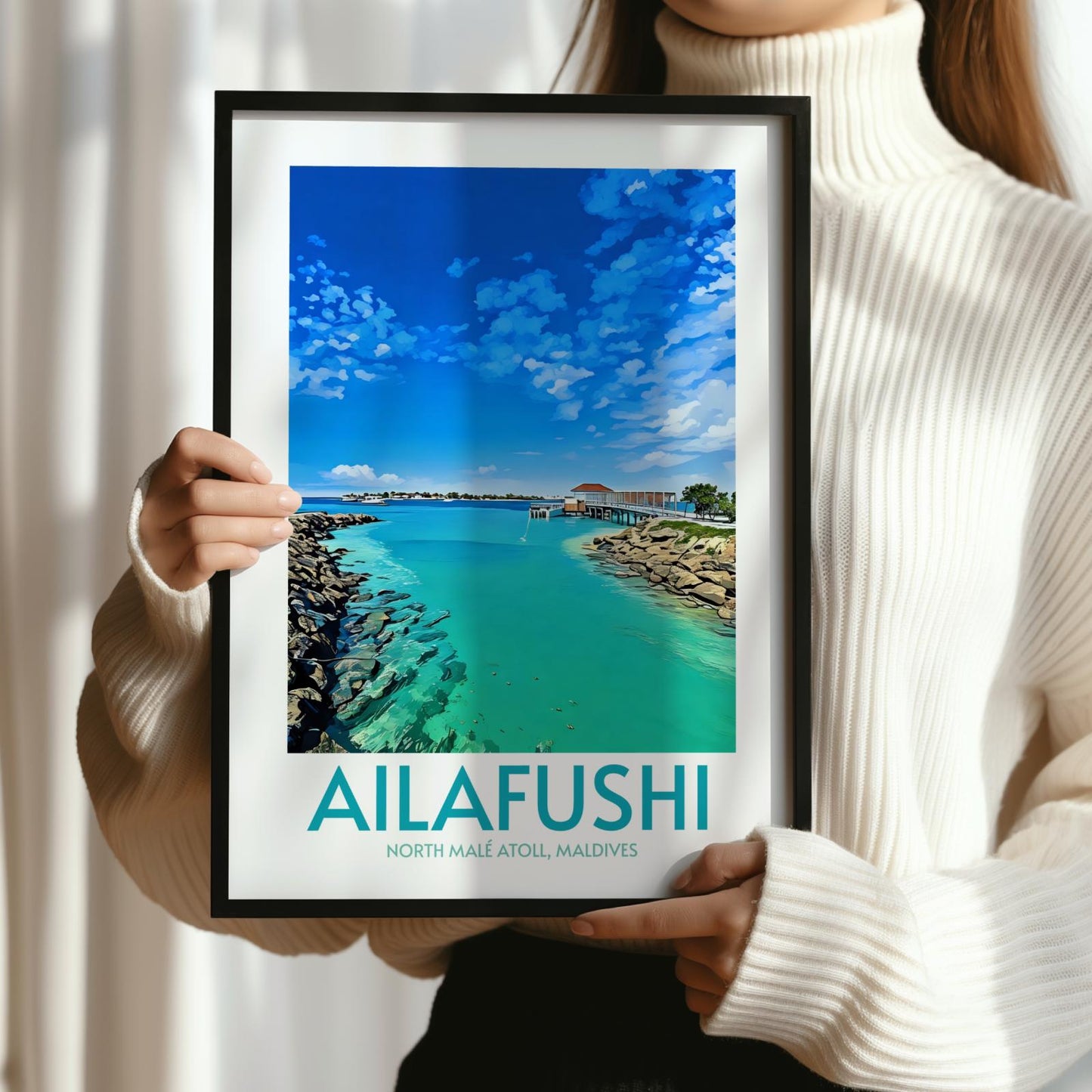 Ailafushi Maldives Island Poster Print Wall Art