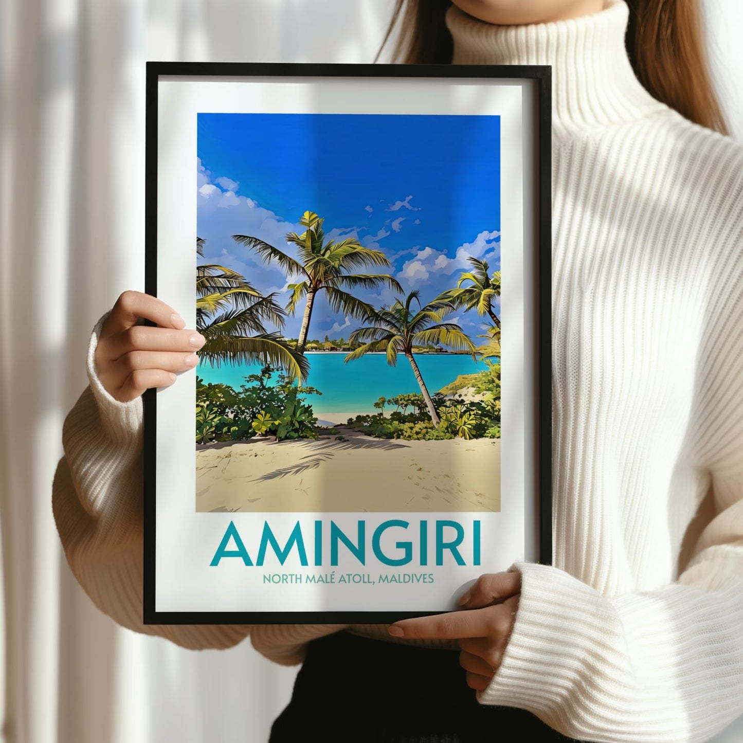 Amingiri Maldives Island Poster Print Wall Art