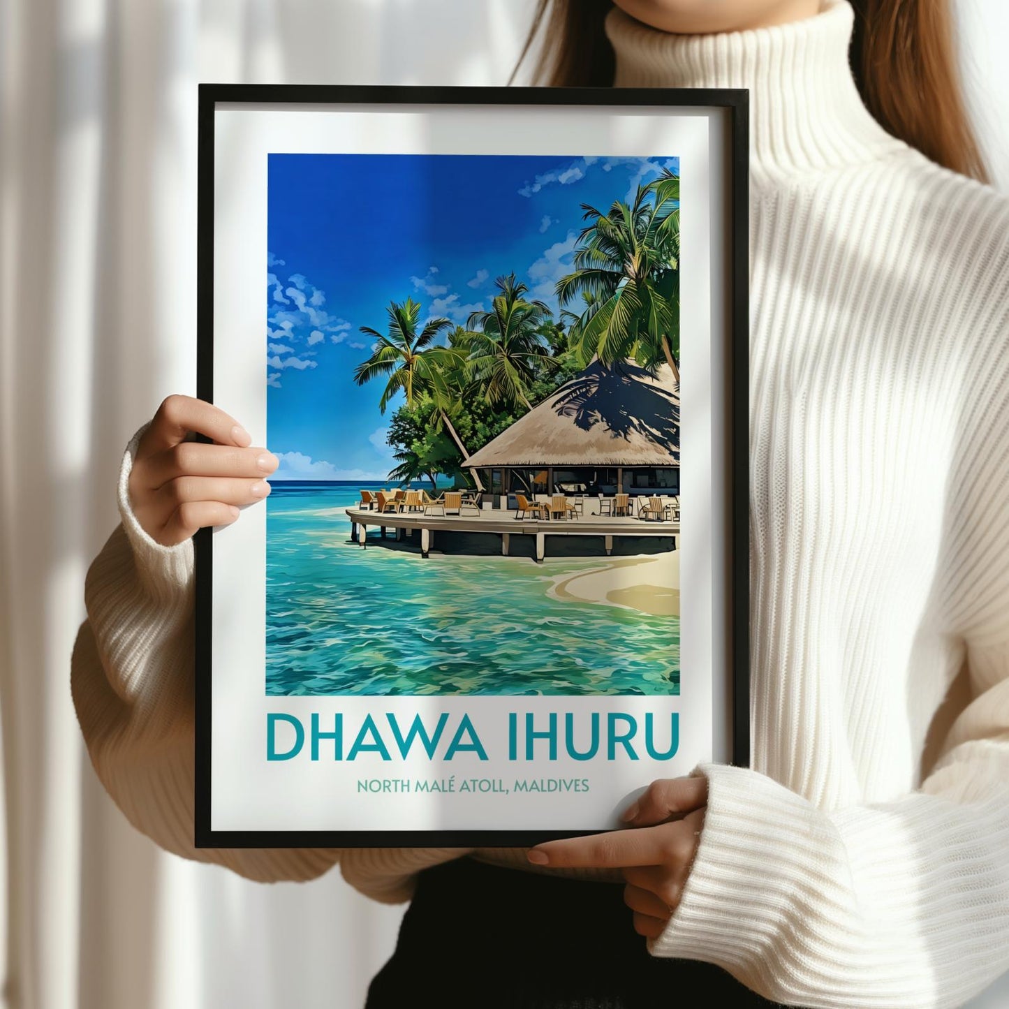 Dhawa Ihuru Maldives Island Poster Print Wall Art