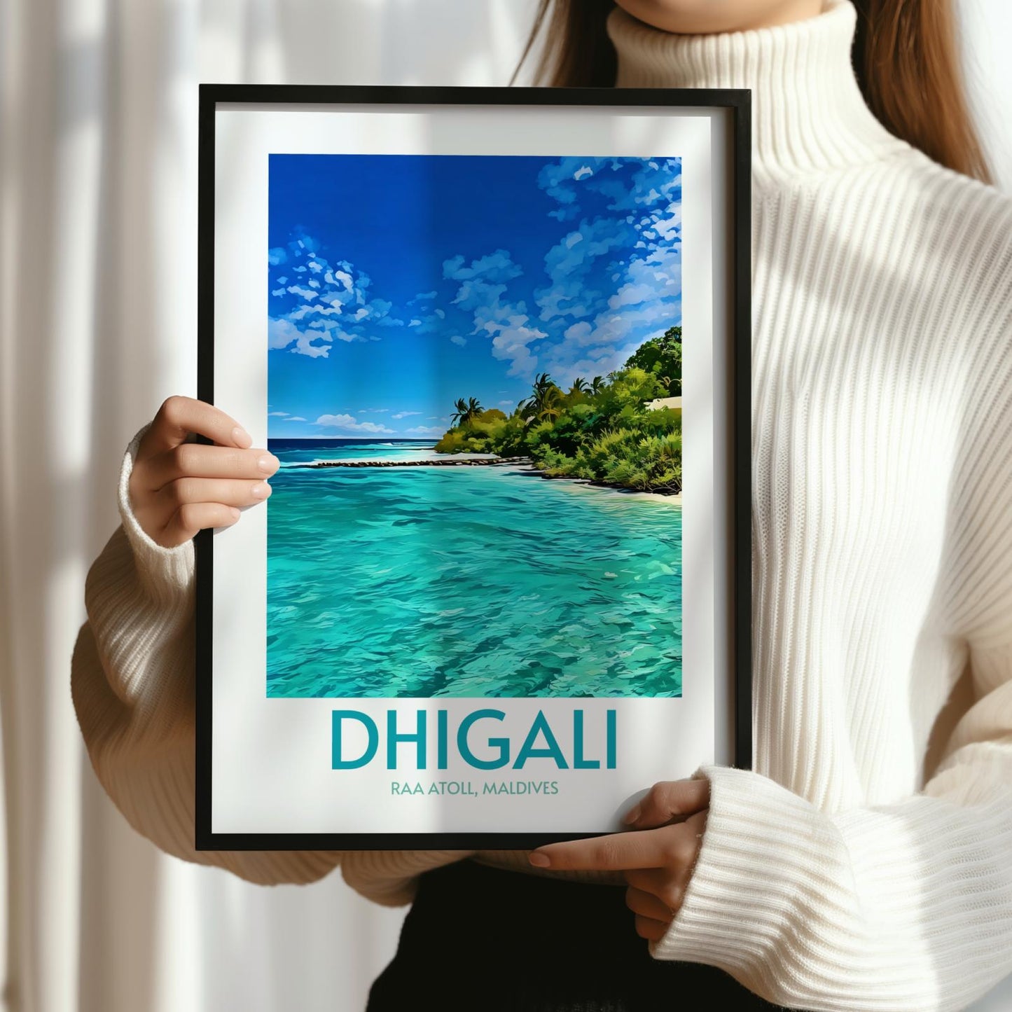 Dhigali Maldives Island Poster Print Wall Art