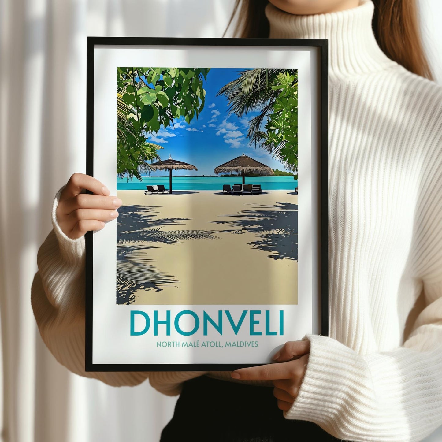 Dhonveli Maldives Island Poster Print Wall Art