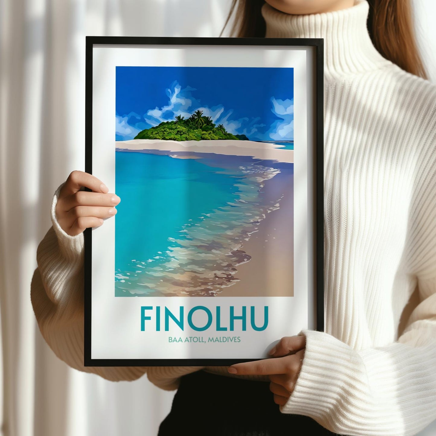 Finolhu Maldives Island Poster Print Wall Art