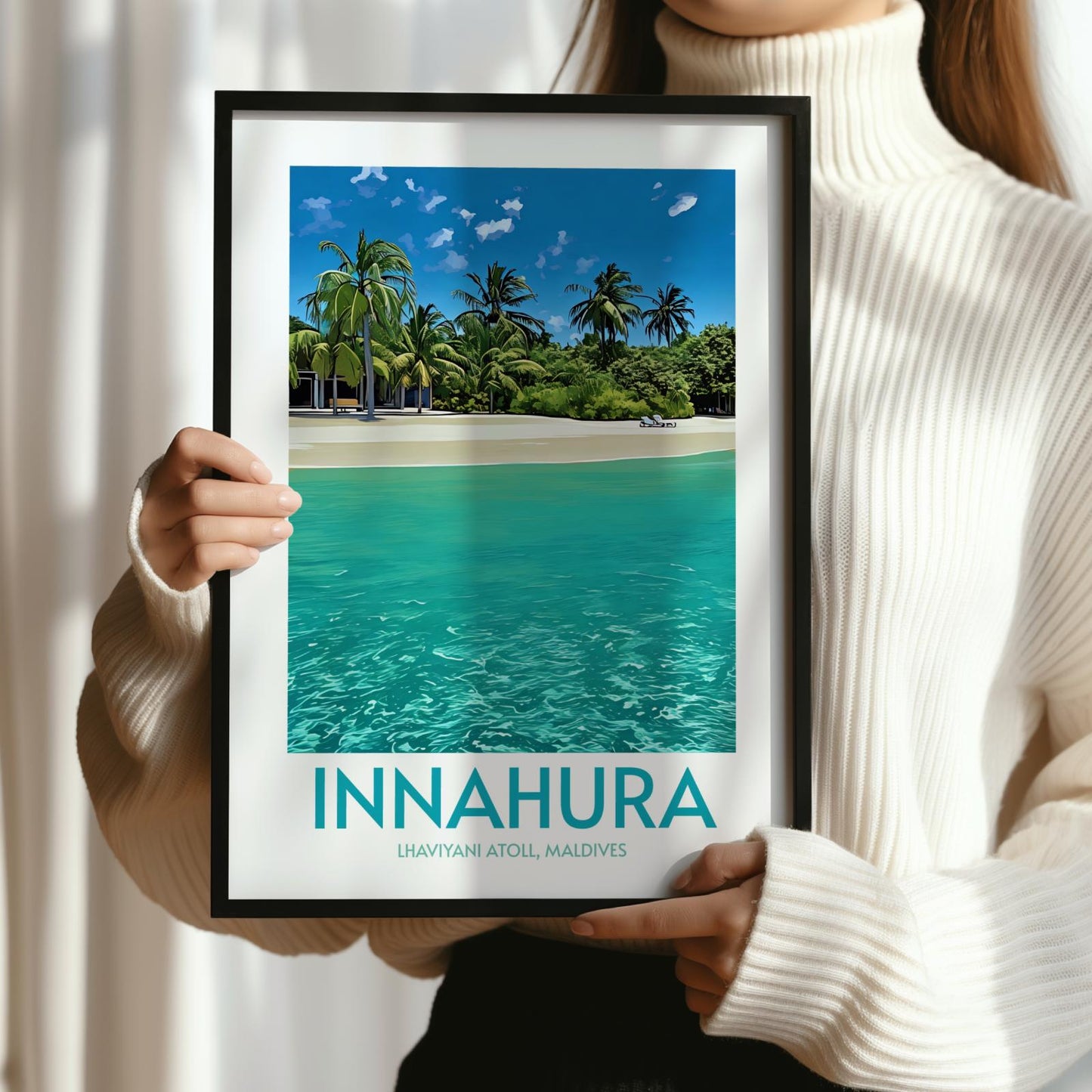 Innahura Maldives Island Poster Print Wall Art