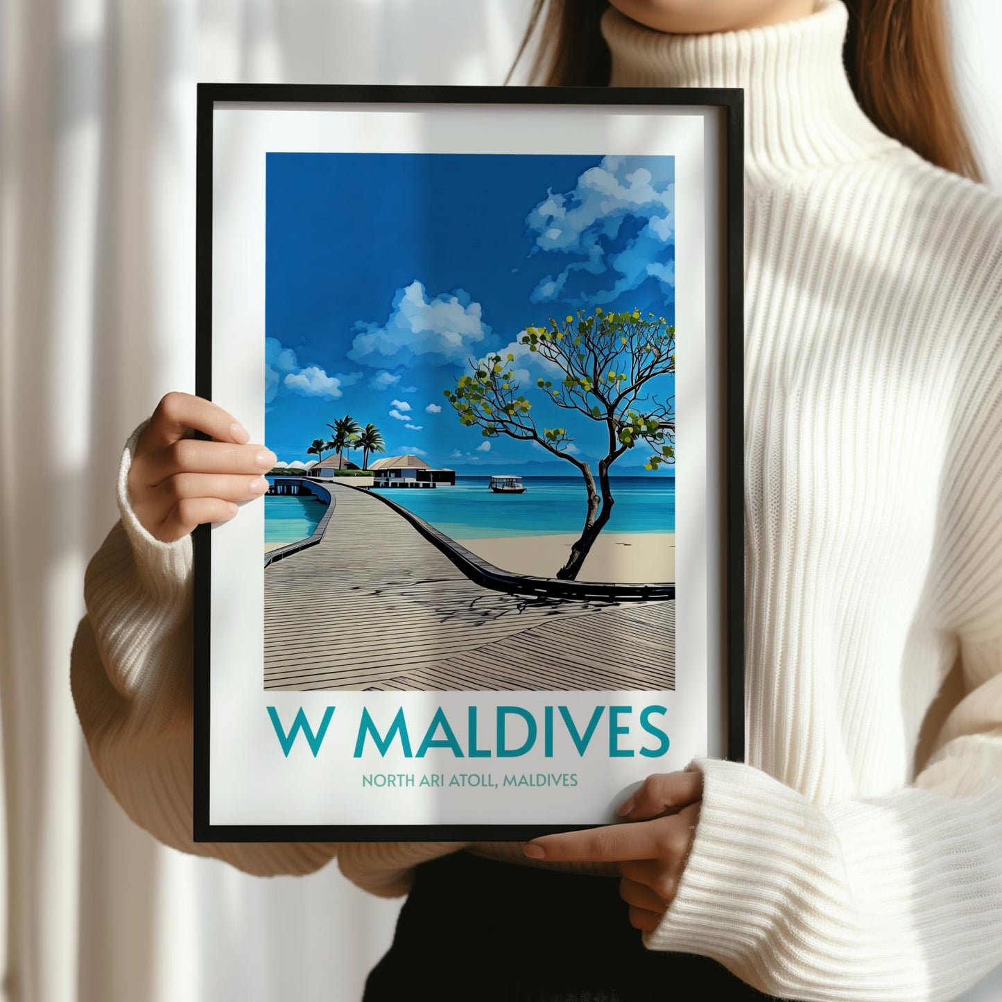 W Maldives Island Poster Print Wall Art