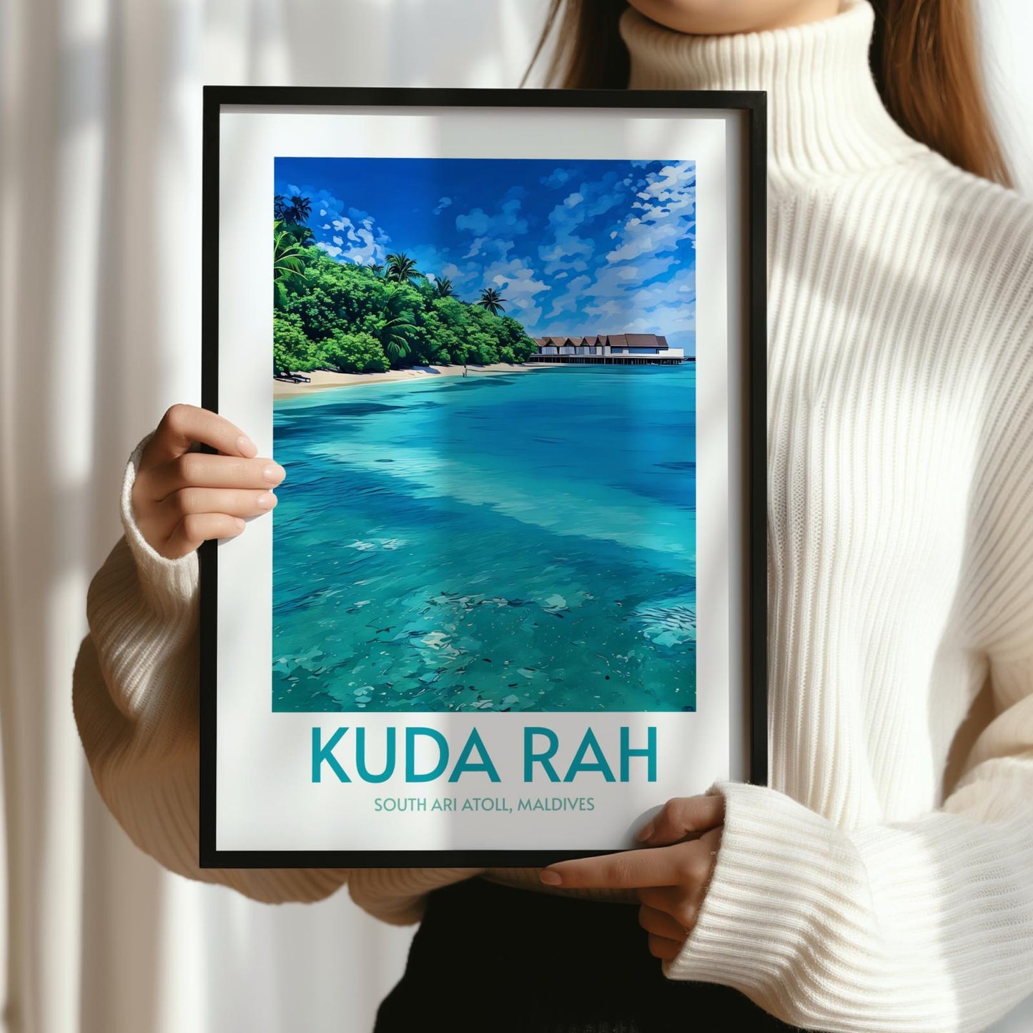 Kuda Rah Maldives Island Poster Print Wall Art