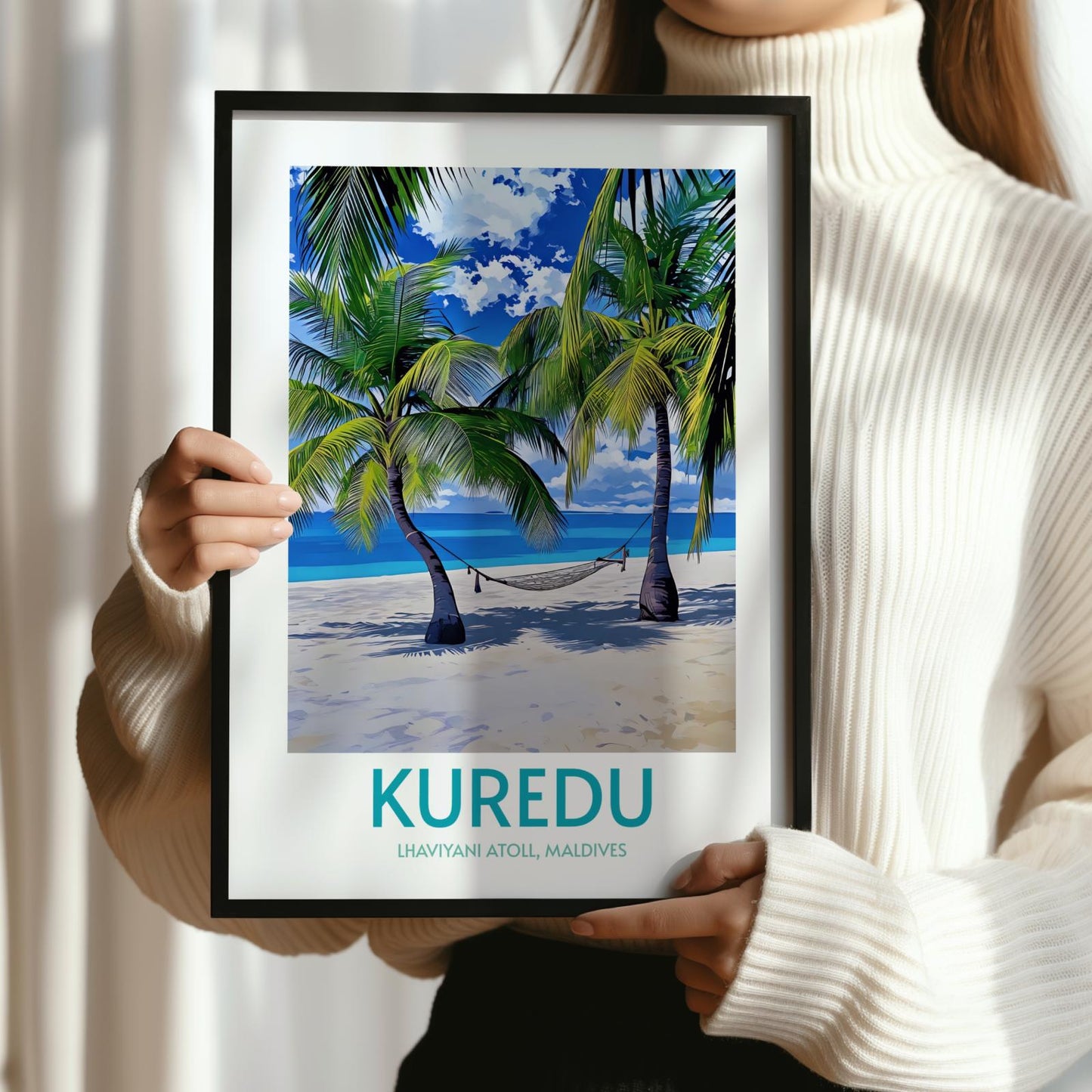 Kuredu Maldives Island Poster Print Wall Art