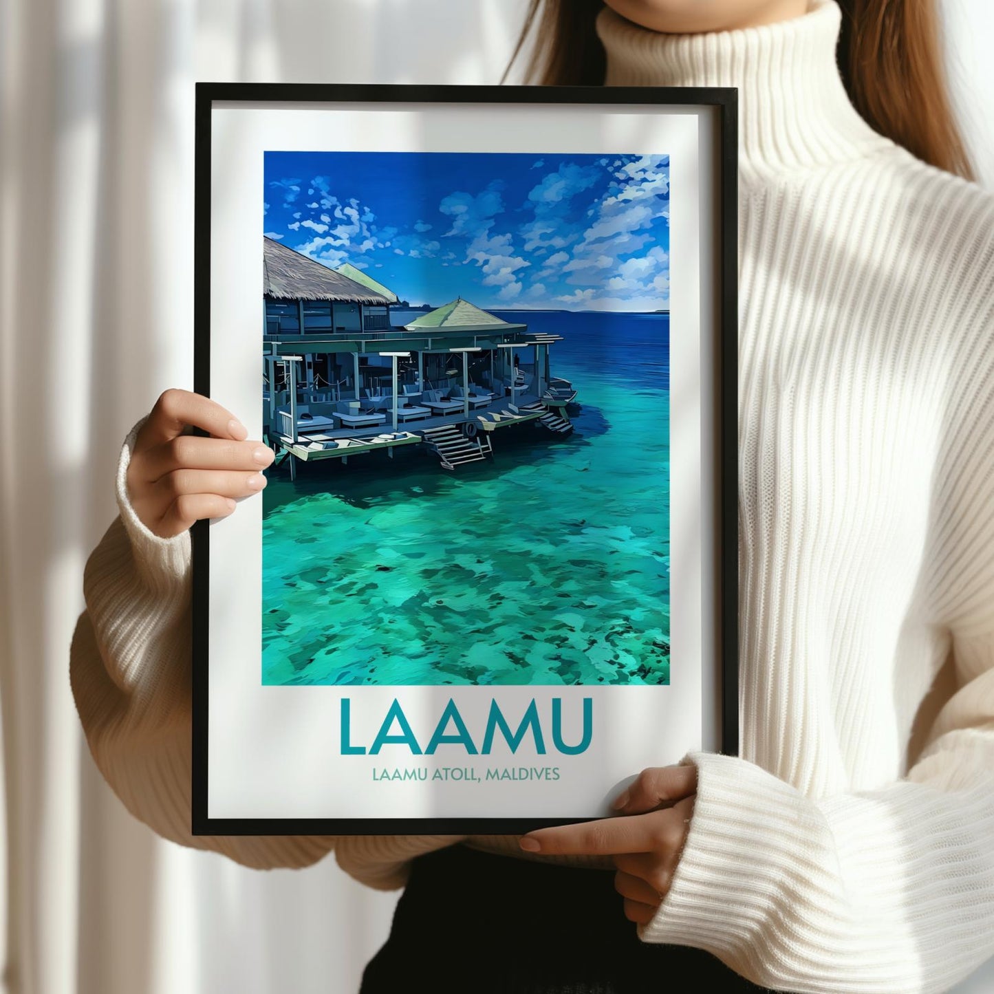 Laamu Maldives Island Poster Print Wall Art