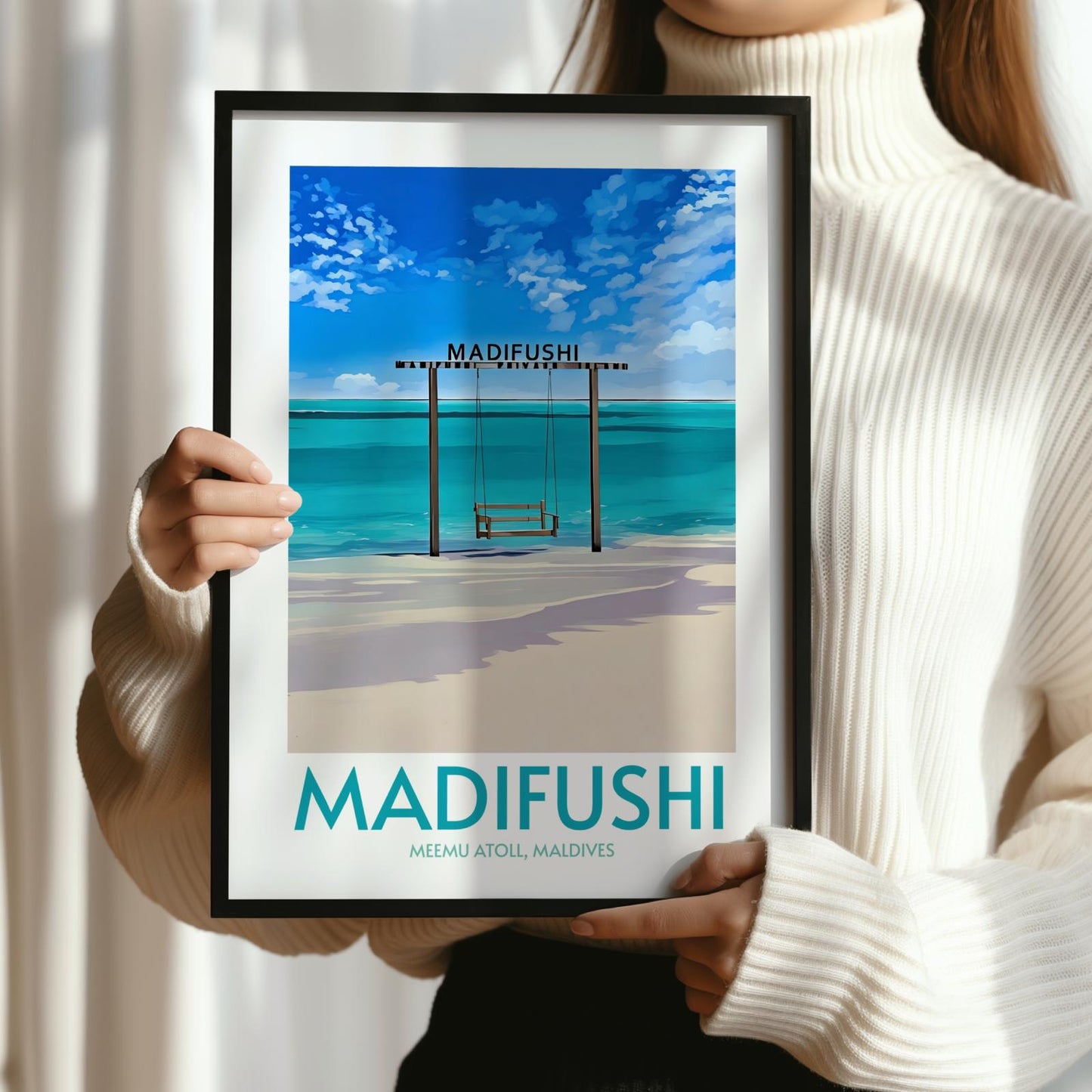 Madifushi Maldives Island Poster Print Wall Art