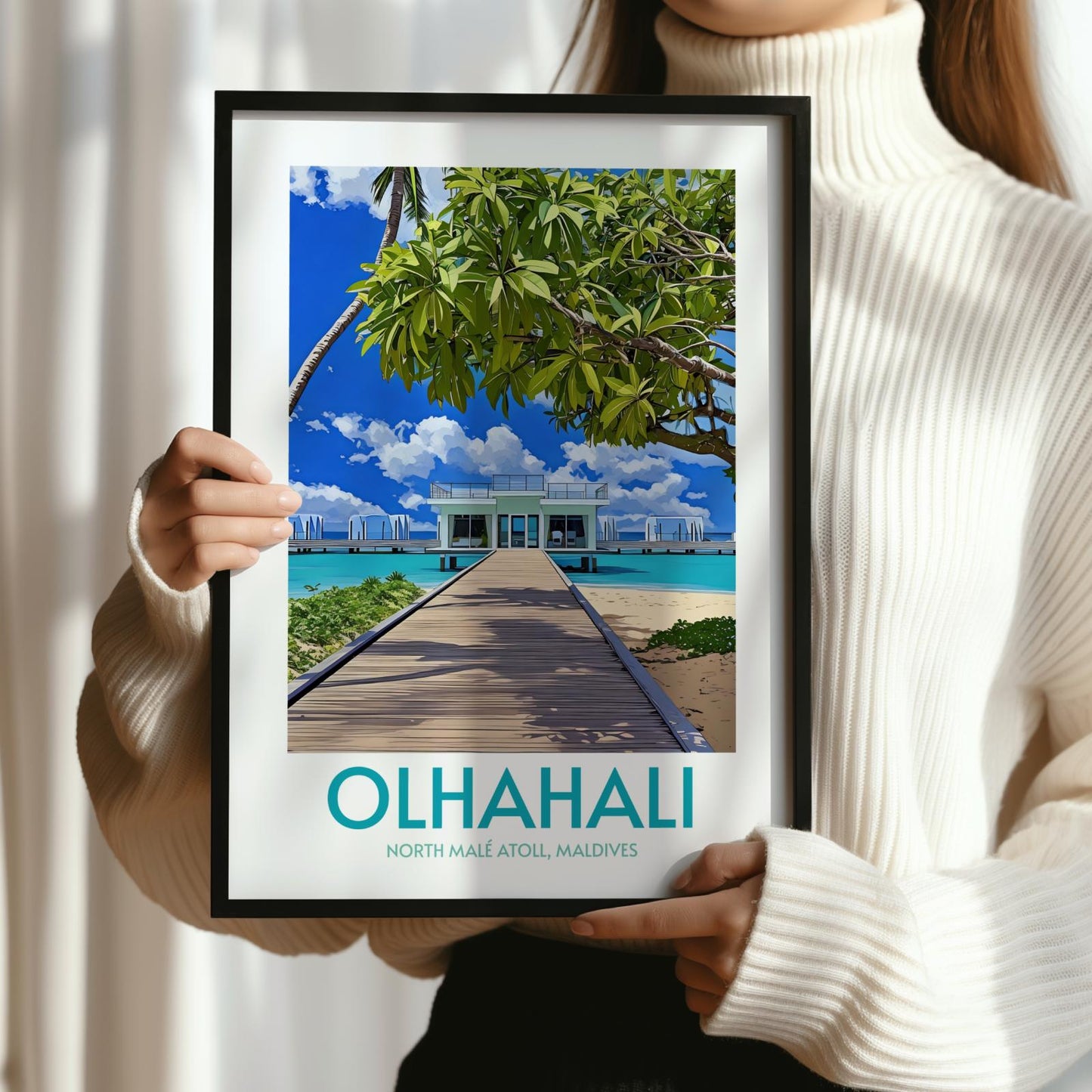 Olhahali Maldives Island Poster Print Wall Art