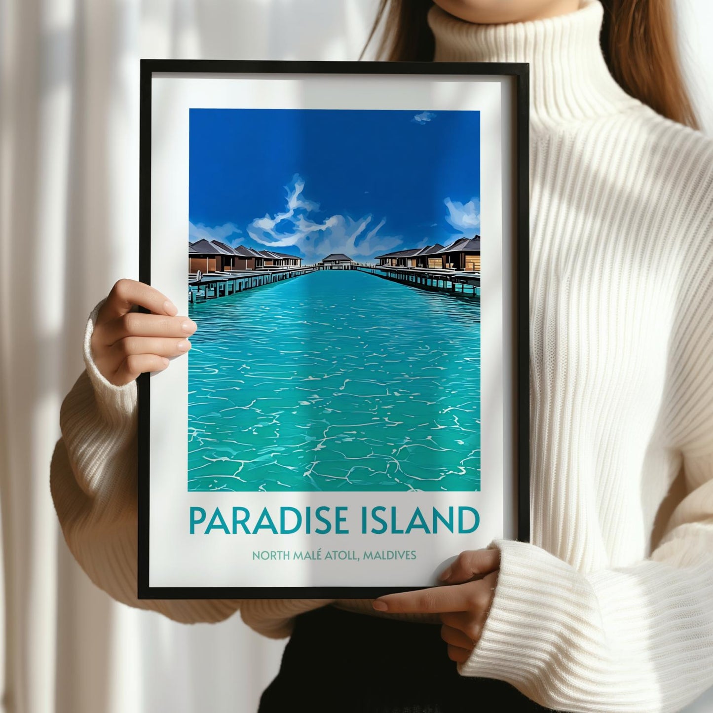 Paradise Island Maldives Island Poster Print Wall Art