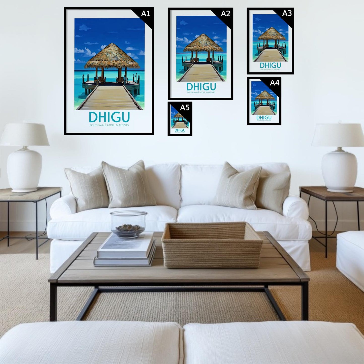 Dhigu Maldives Island Poster Print Wall Art