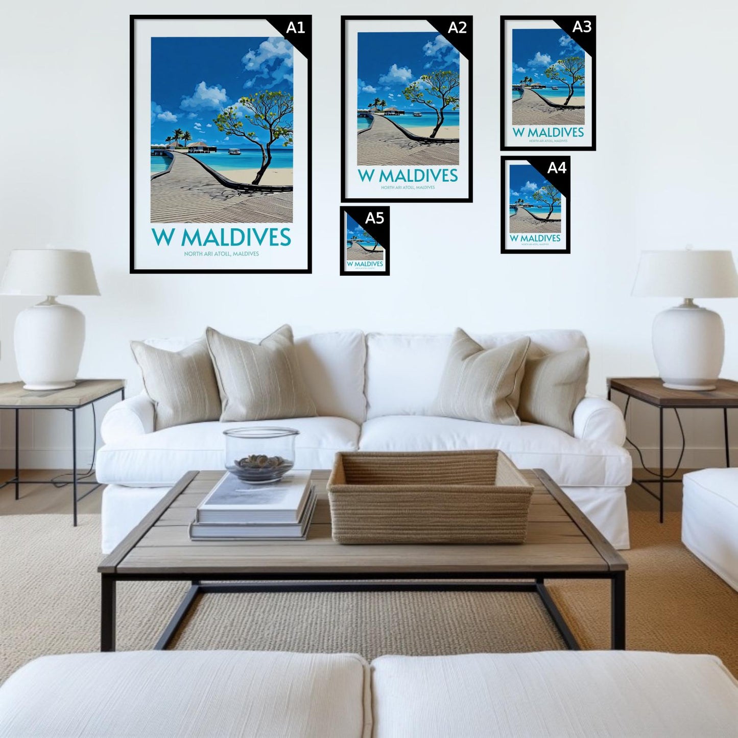 W Maldives Island Poster Print Wall Art