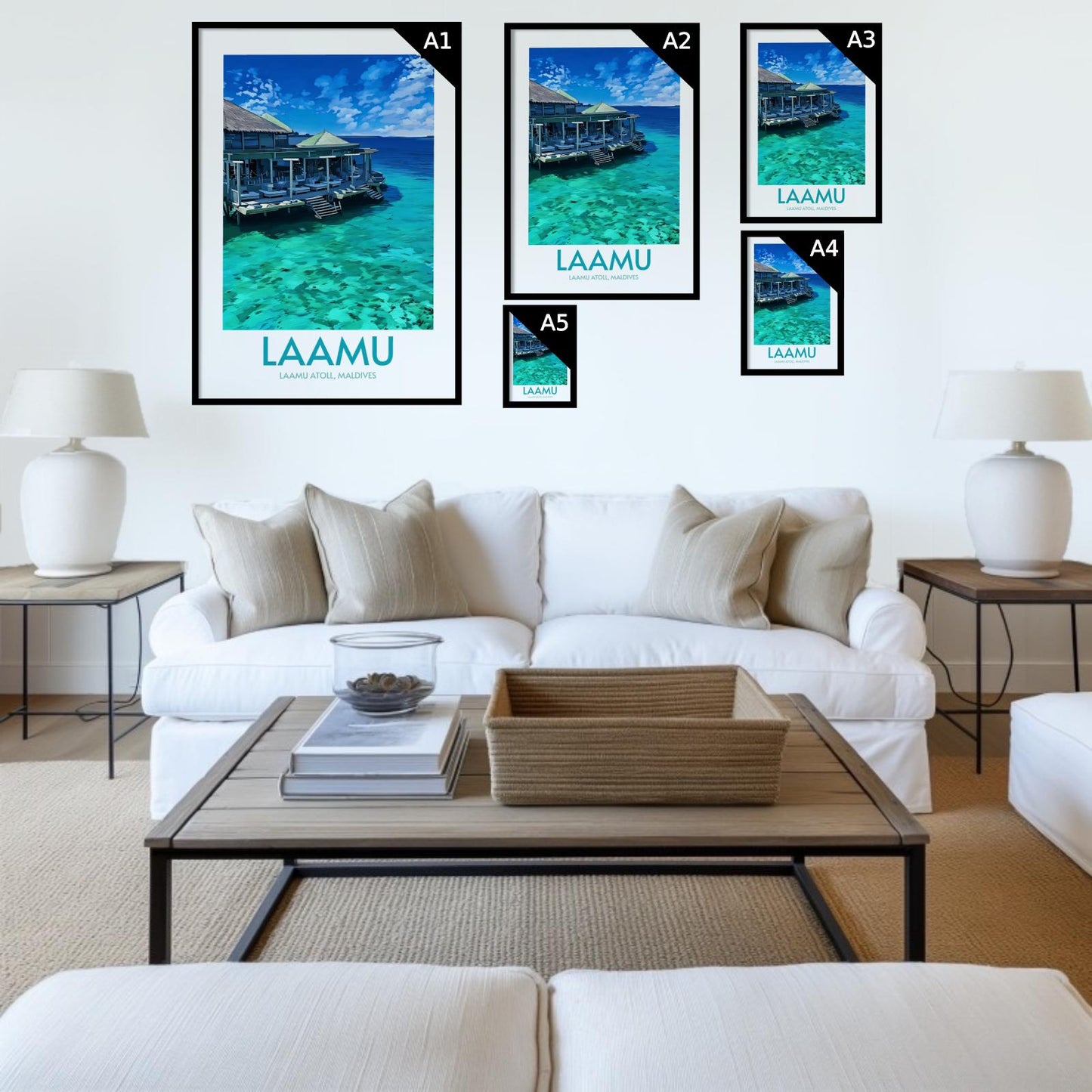 Laamu Maldives Island Poster Print Wall Art