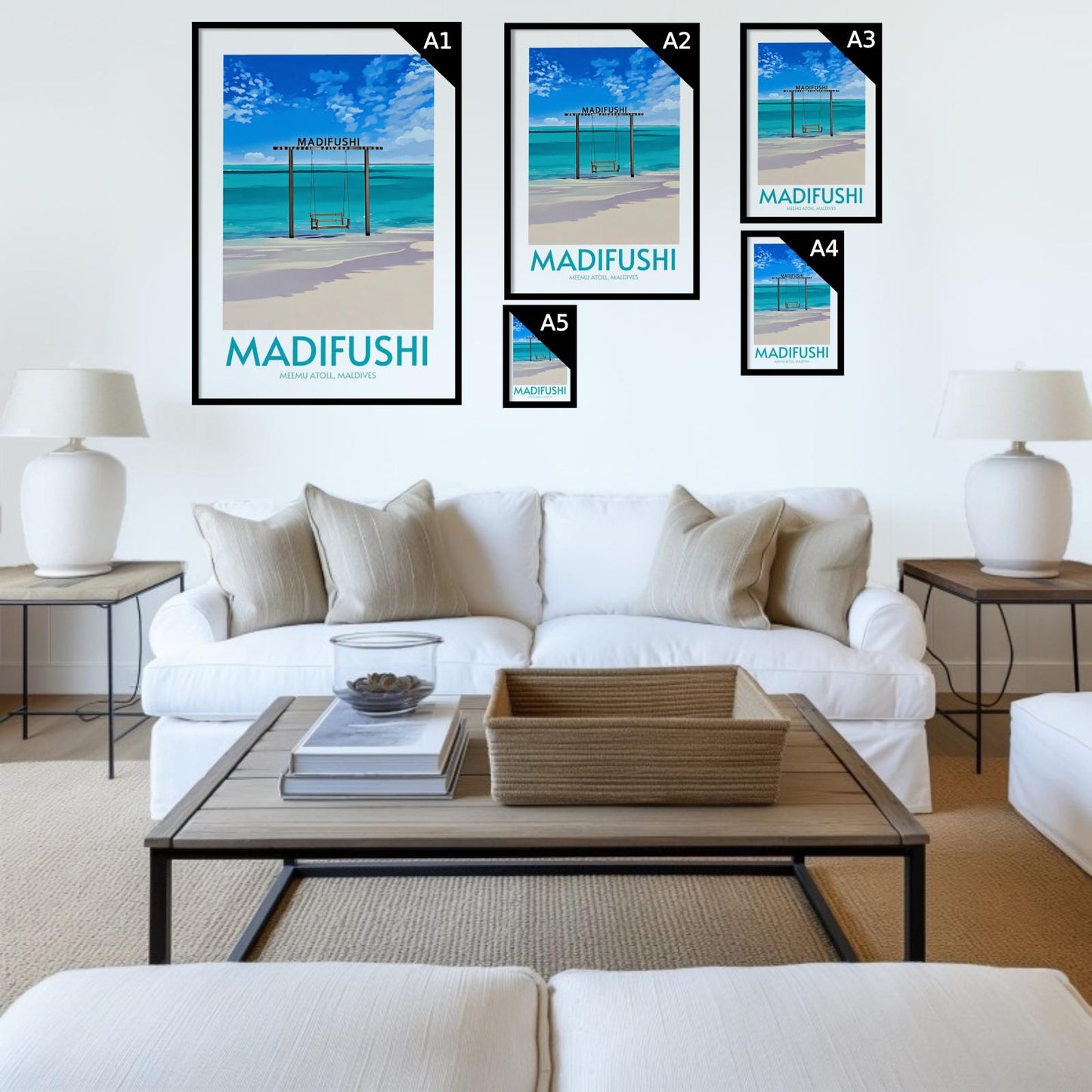 Madifushi Maldives Island Poster Print Wall Art