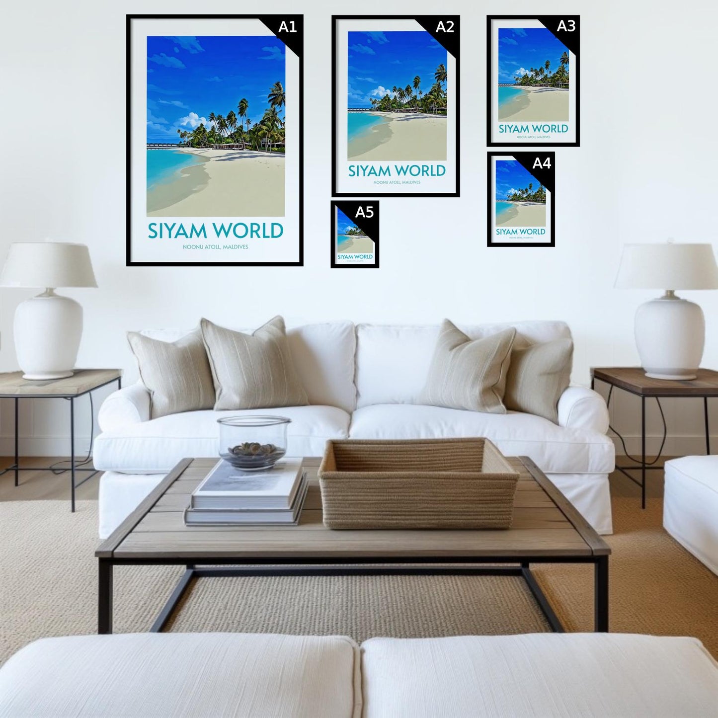 Siyam World Maldives Island Poster Print Wall Art