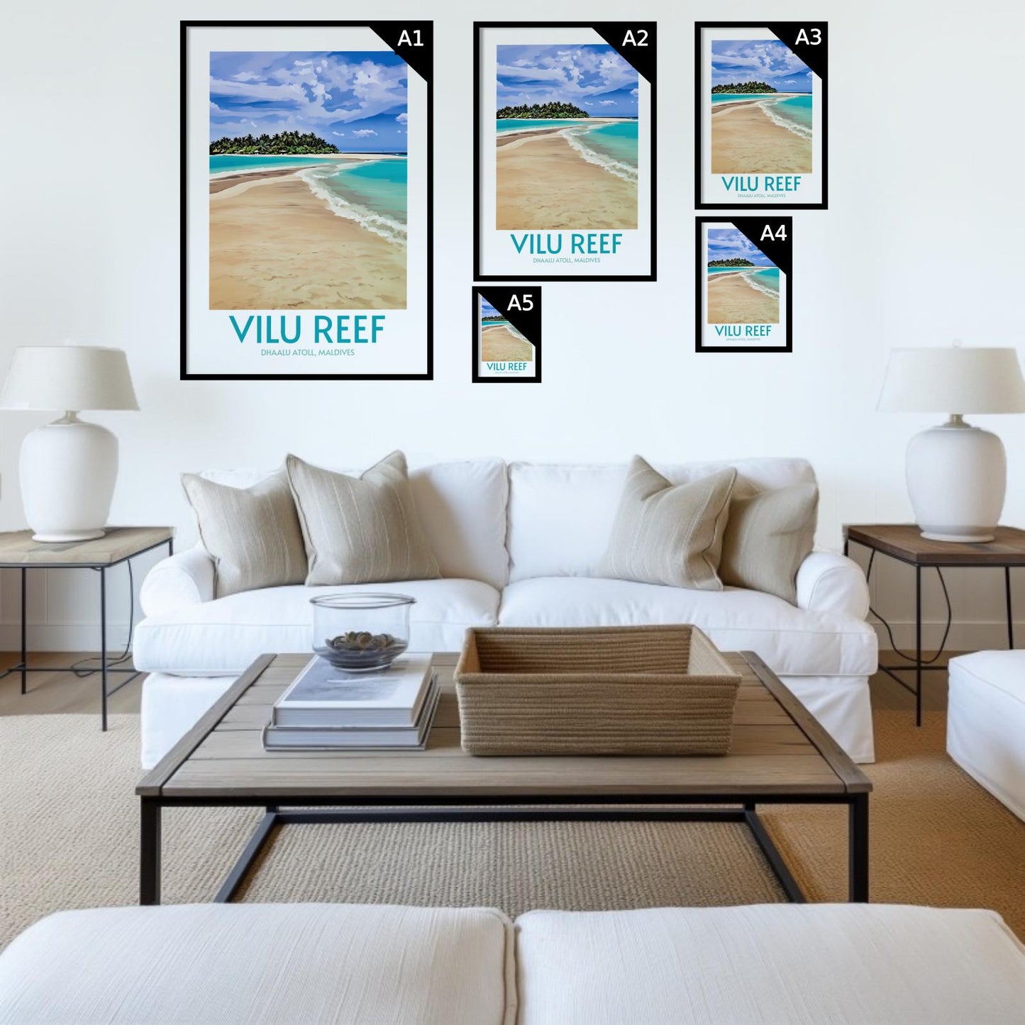 Vilu Reef Maldives Island Poster Print Wall Art