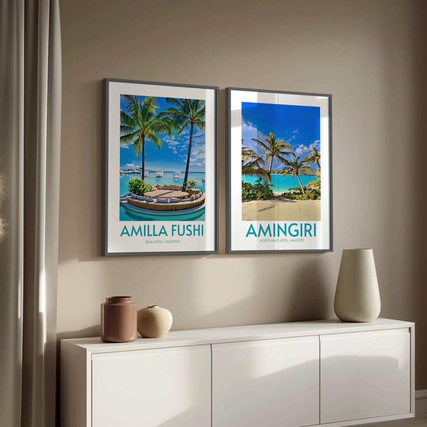 Amingiri Maldives Island Poster Print Wall Art