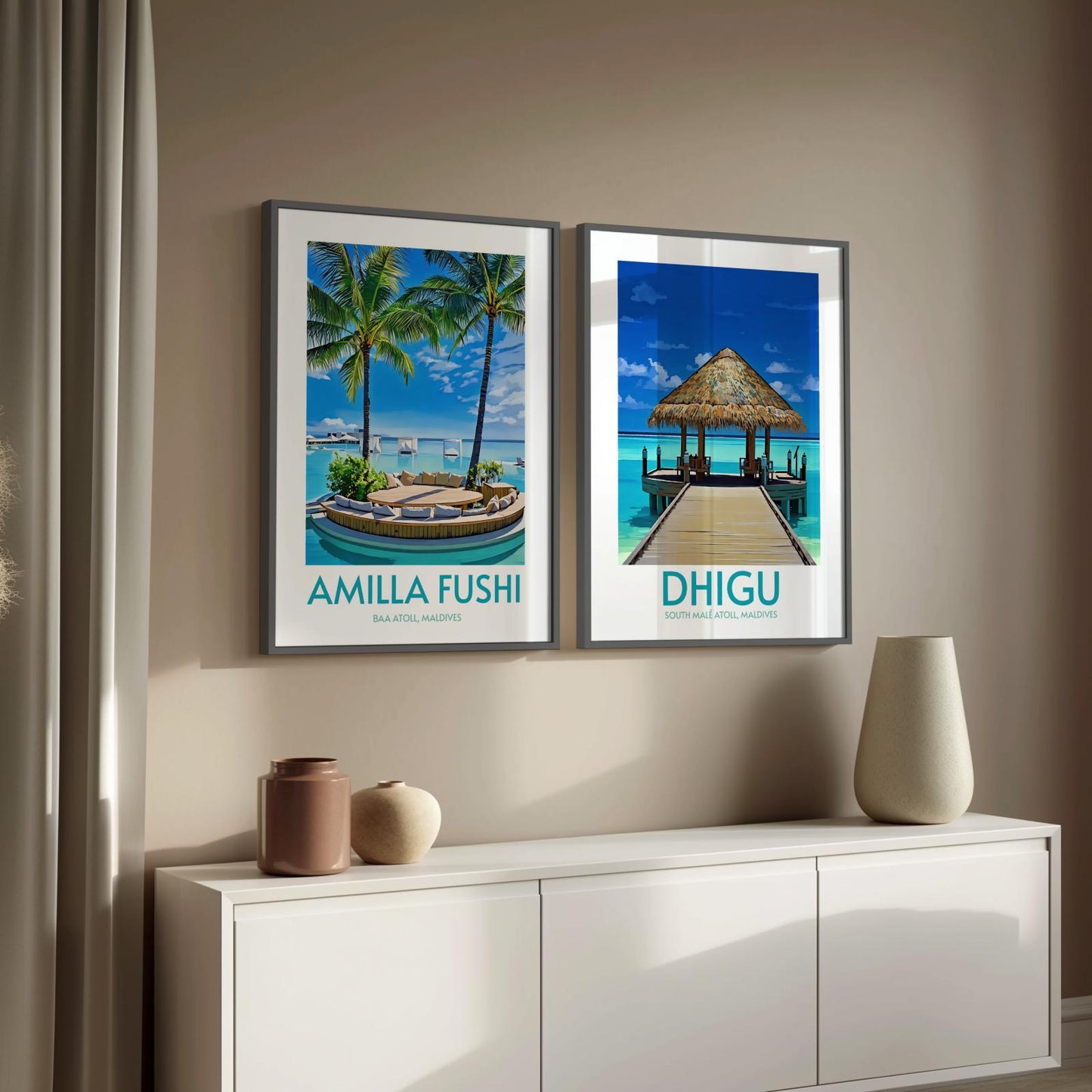 Dhigu Maldives Island Poster Print Wall Art
